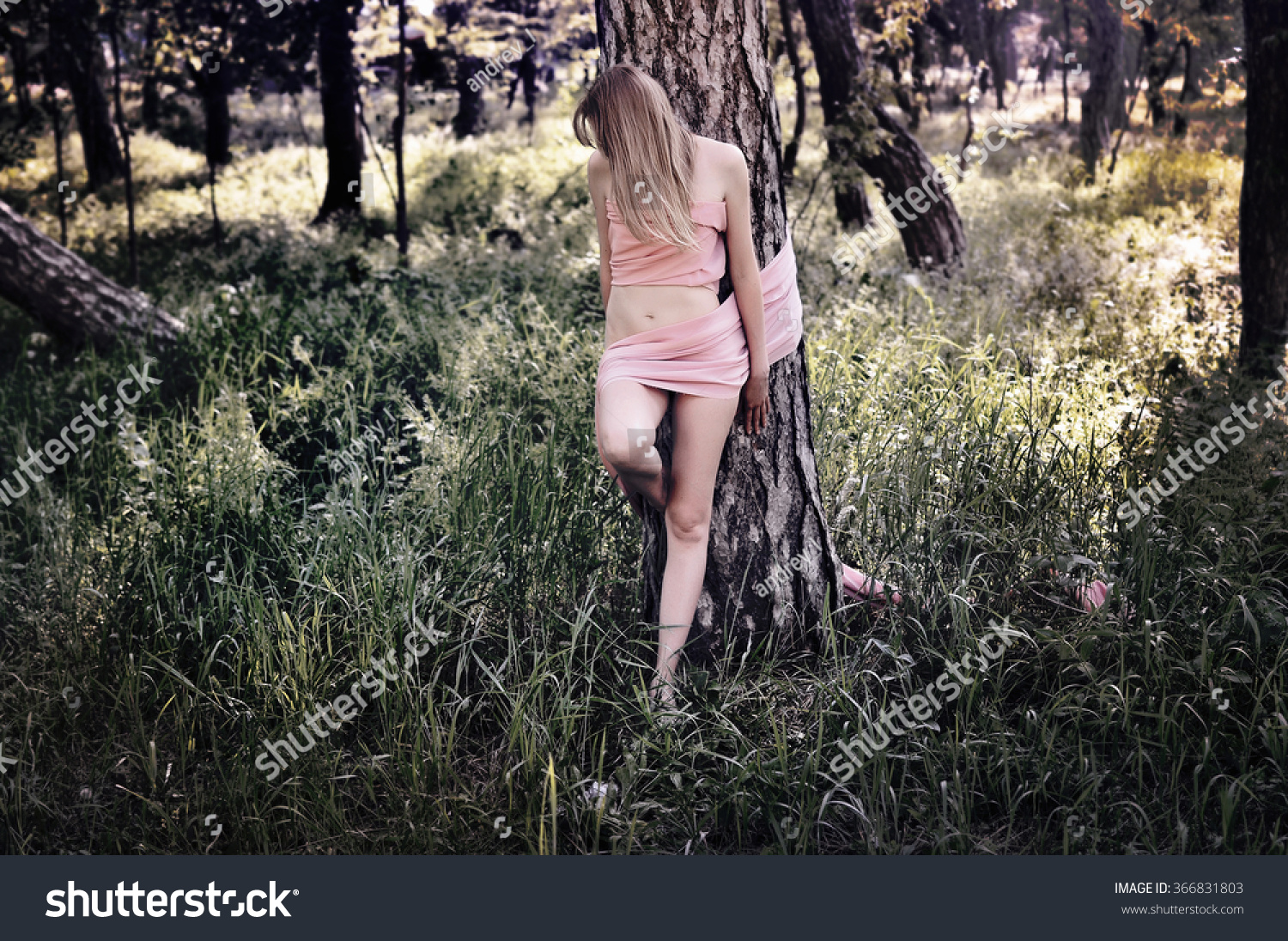 Lost Forest Naked Woman Tied Ribbon image