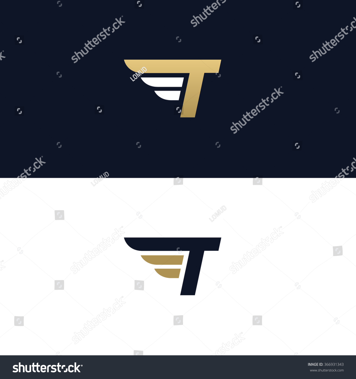 Letter T Logo Template Wings Design Stock Vector Royalty Free