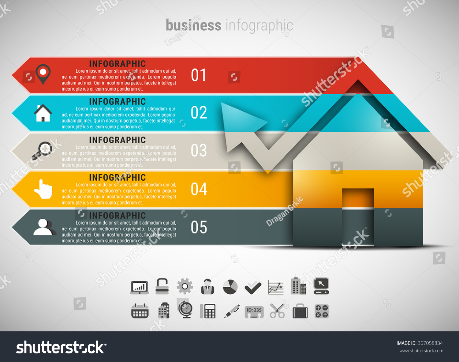 Vector Illustration Business Infographic Made House Stock Vector ...