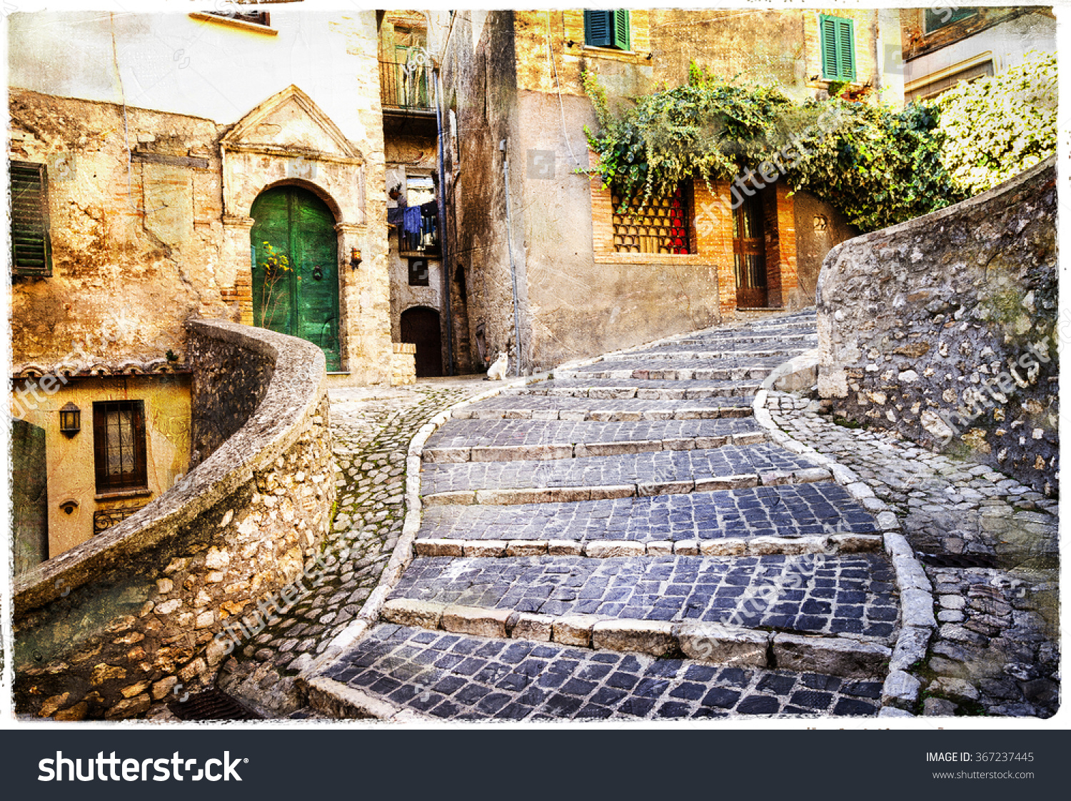 Pictorial Old Streets Italian Villages Artistic Stock Photo 367237445 ...