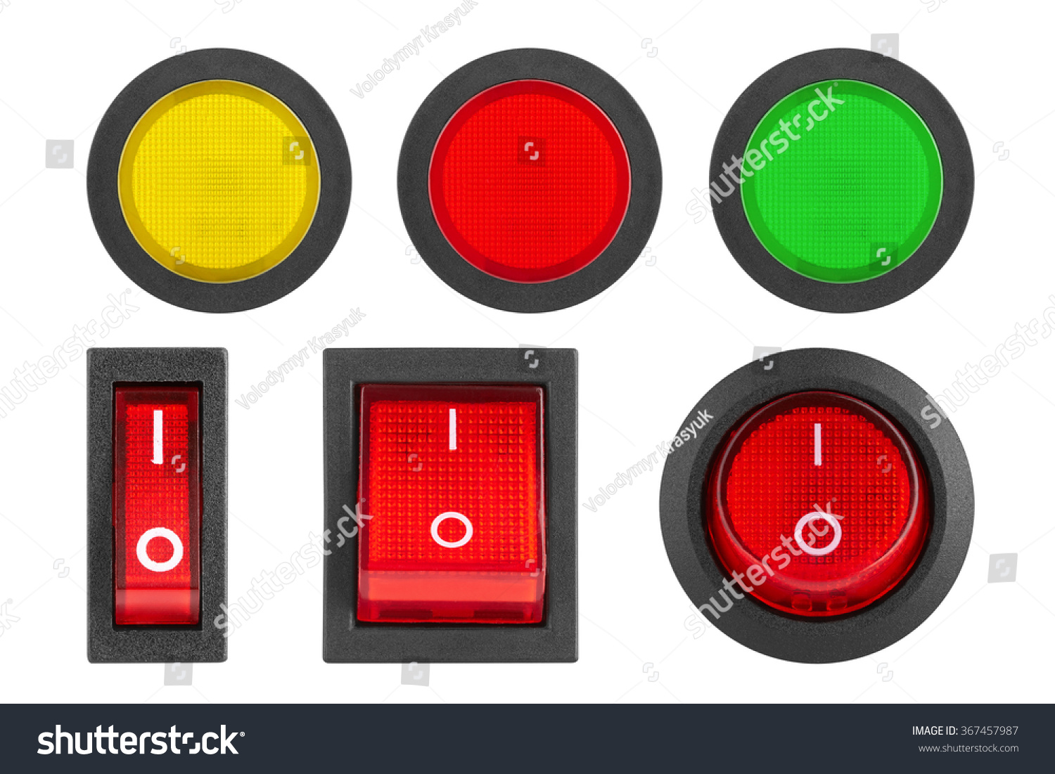 Set Switches Buttons Isolated On White Stock Photo 367457987 | Shutterstock