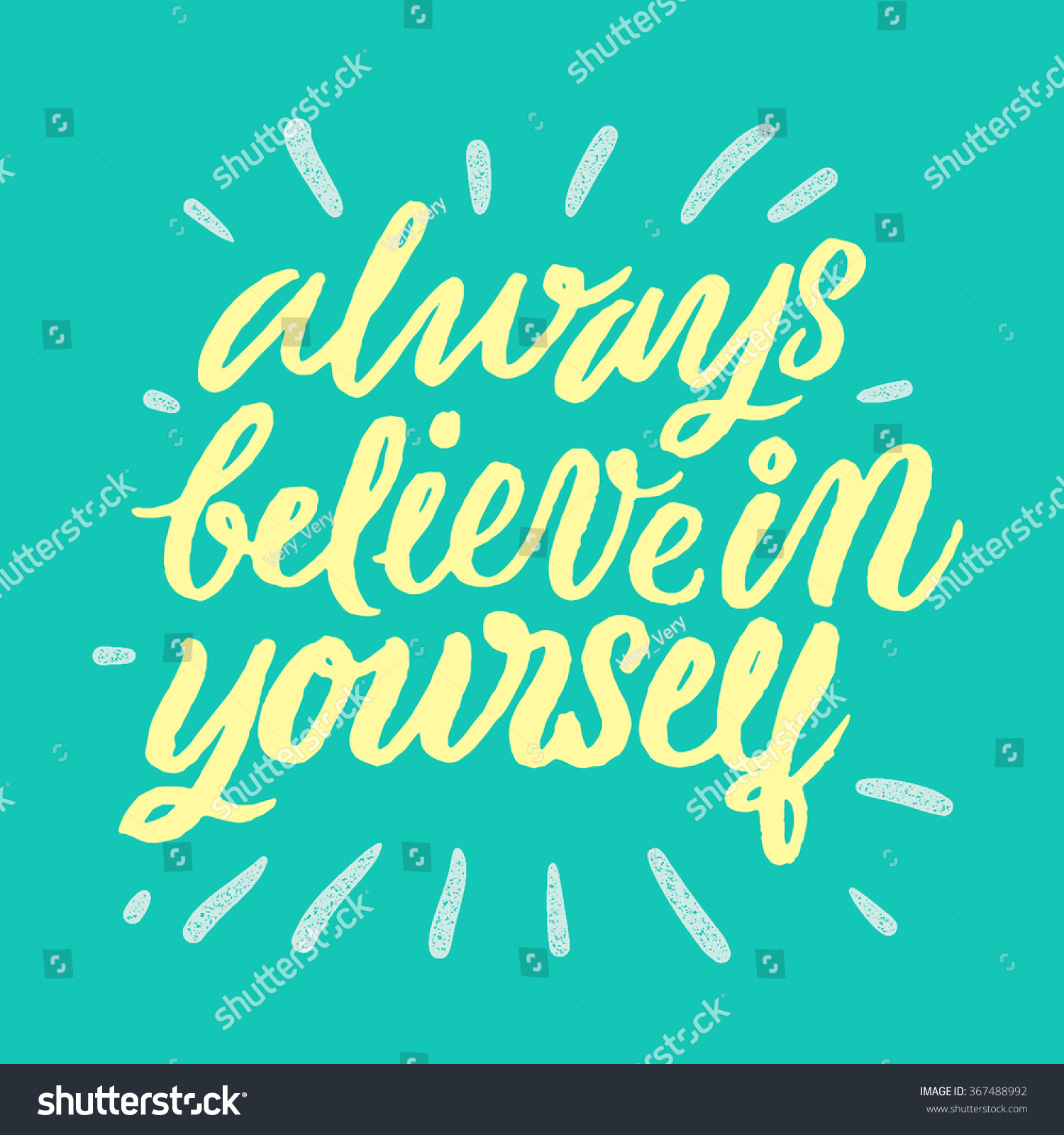 Always Believe Yourself Inspirational Motivational Quotes Stock Vector ...