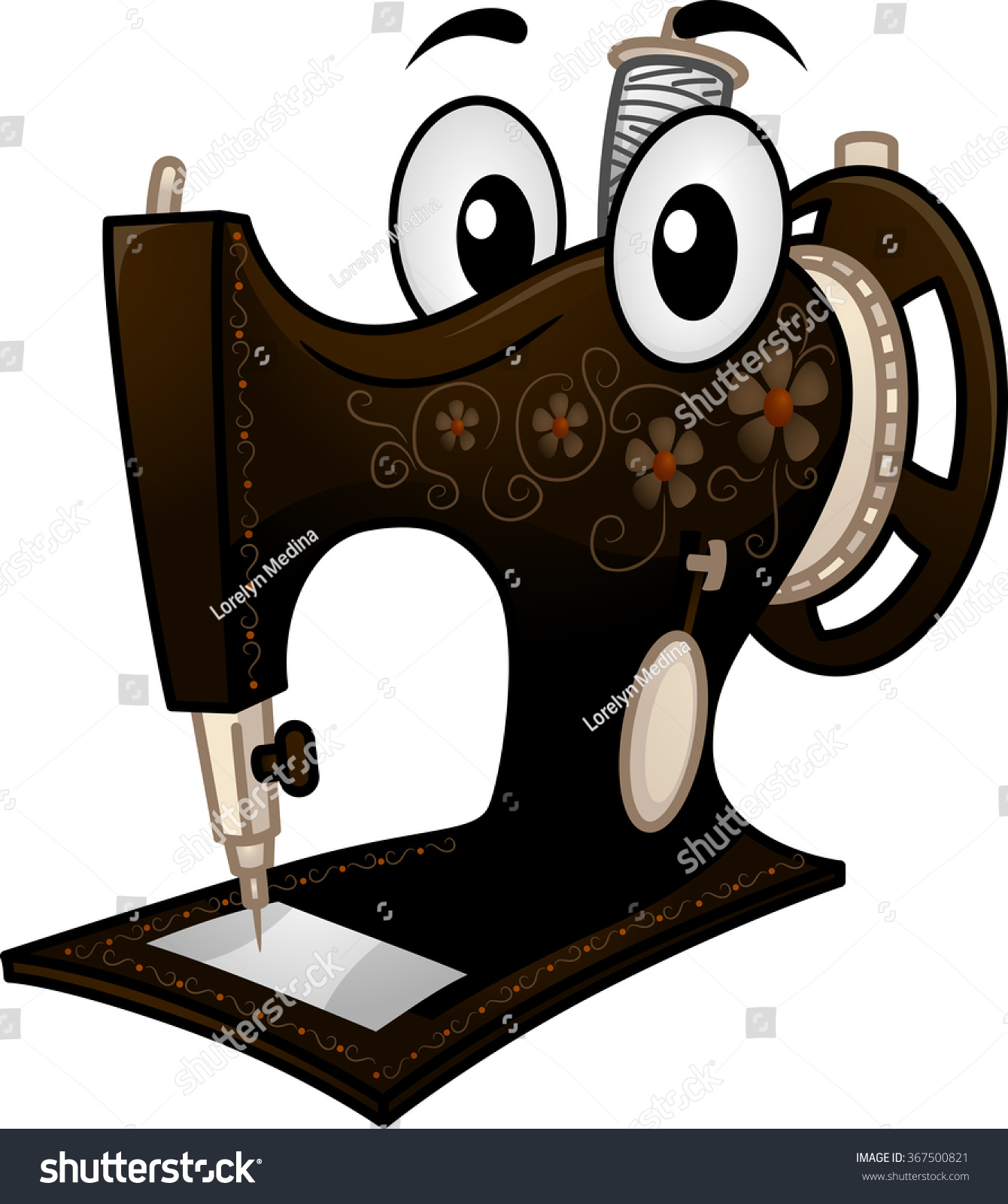 Mascot Illustration Vintage Sewing Machine Stock Vector Royalty Free