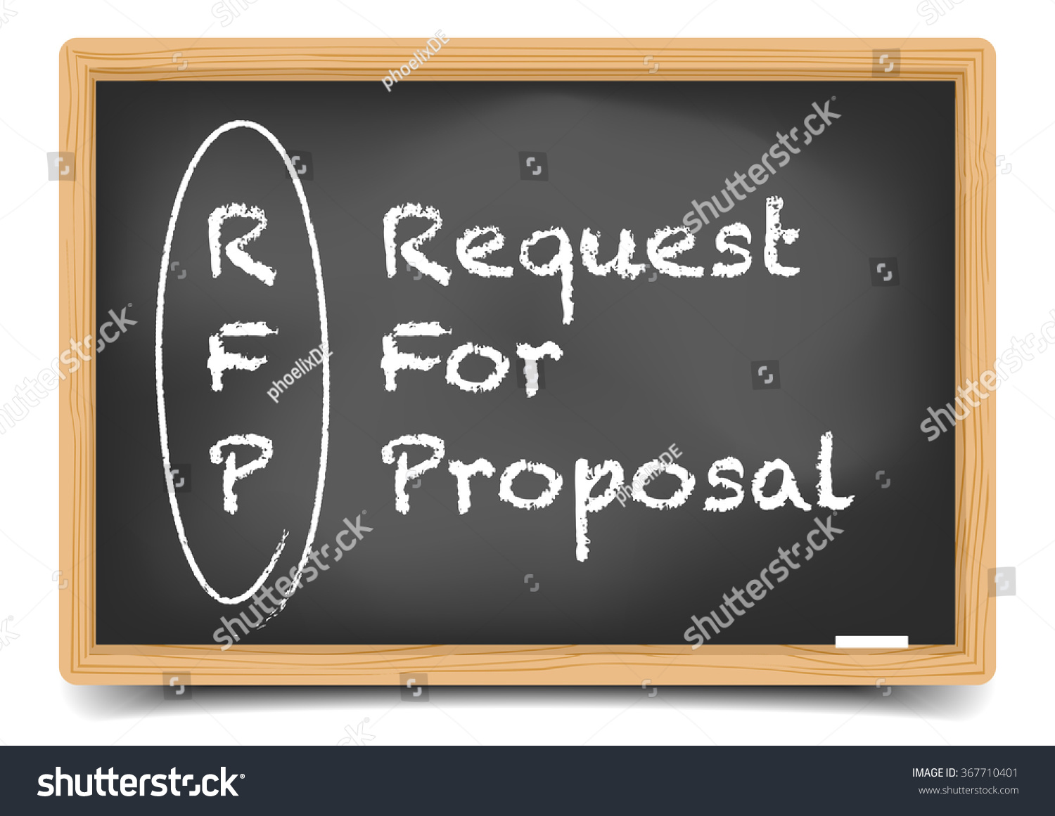 Detailed Illustration Blackboard Request Proposal Term Stock Vector