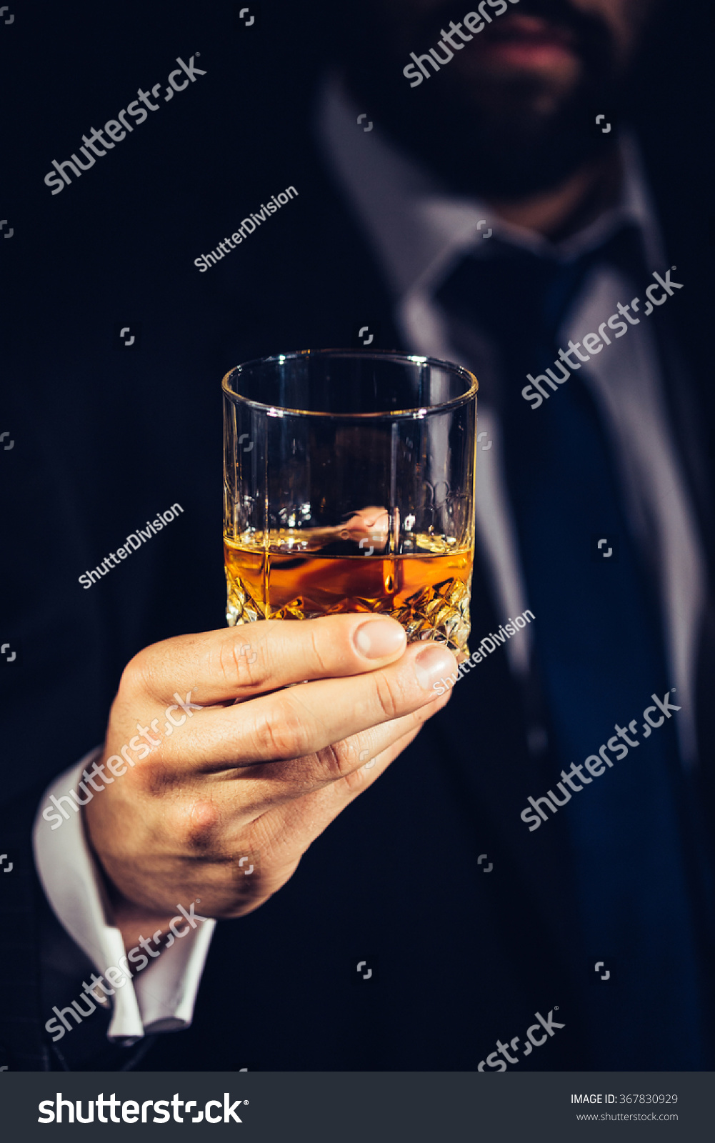 Man Suit Holding Glass Alcohol His Stock Photo 367830929 | Shutterstock