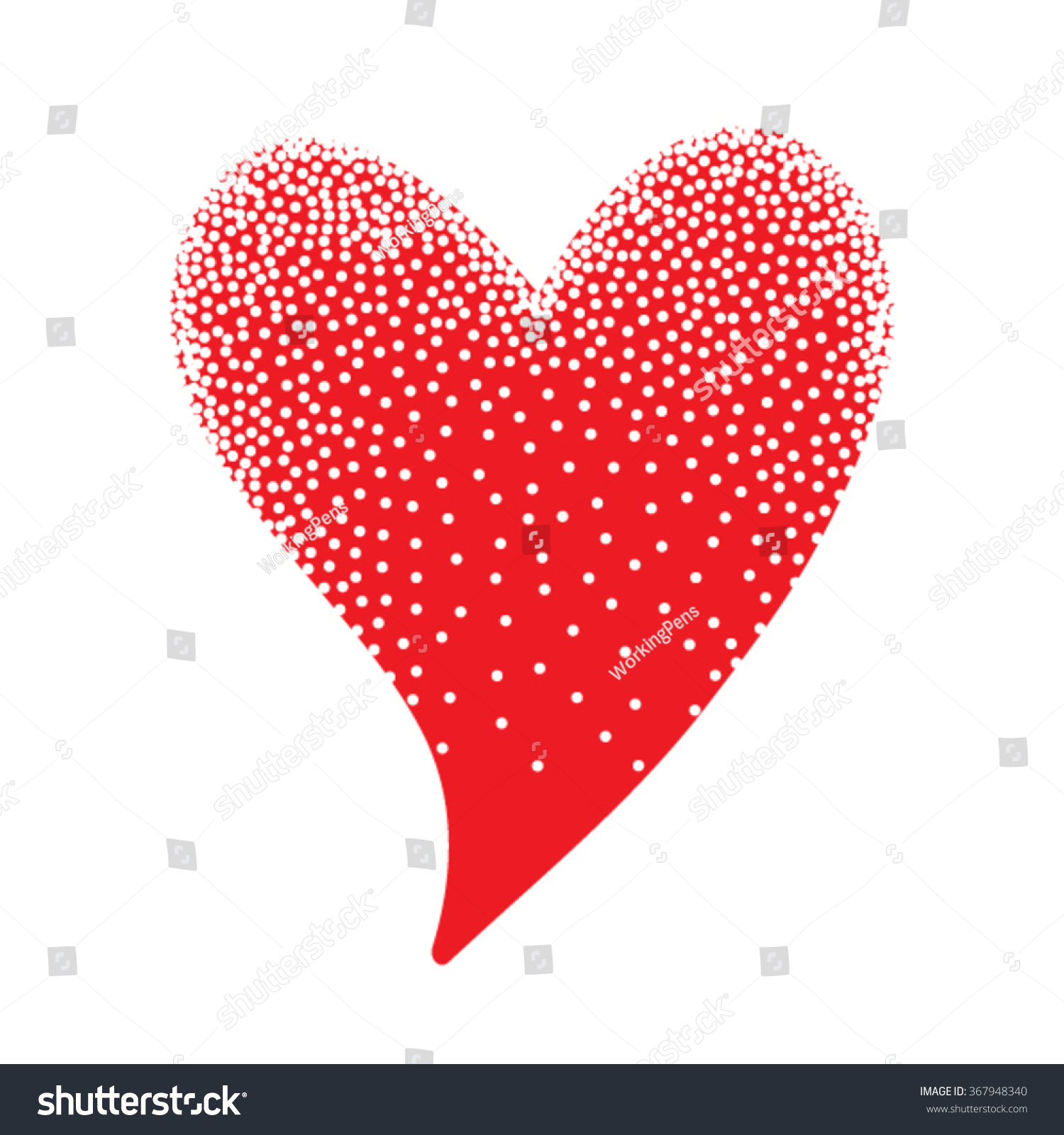 Red Heart Dots Detail Vector Stock Vector (Royalty Free) 367948340 ...