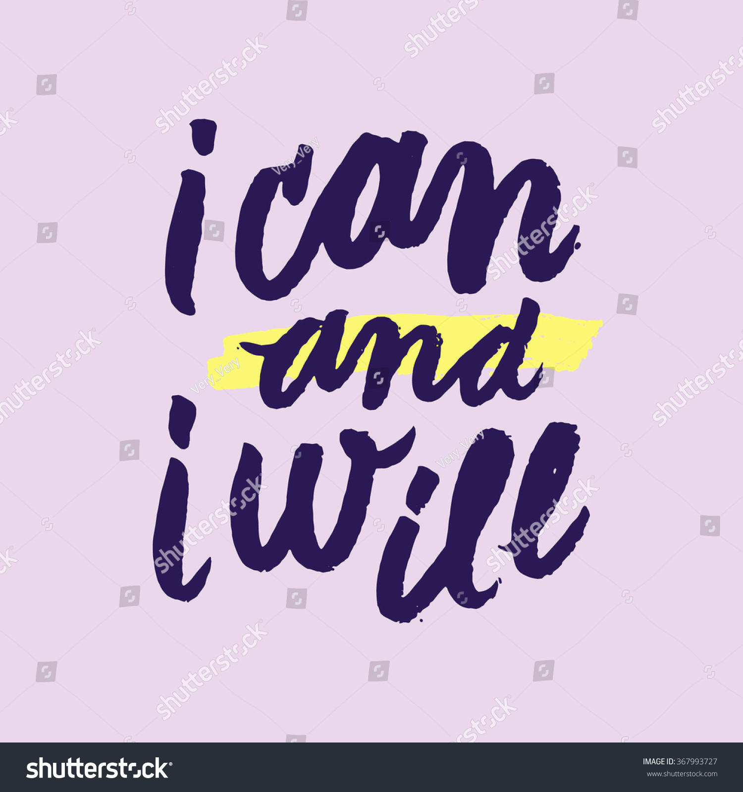 Can Will Inspirational Motivational Quotes Hand Stock Vector (Royalty ...