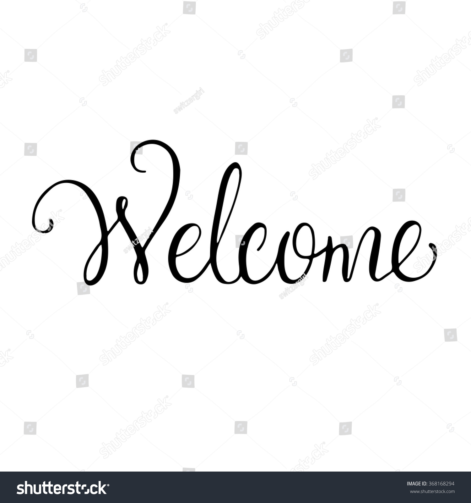 Handlettering Welcome Welcome Sign Home Decoration Stock Vector ...