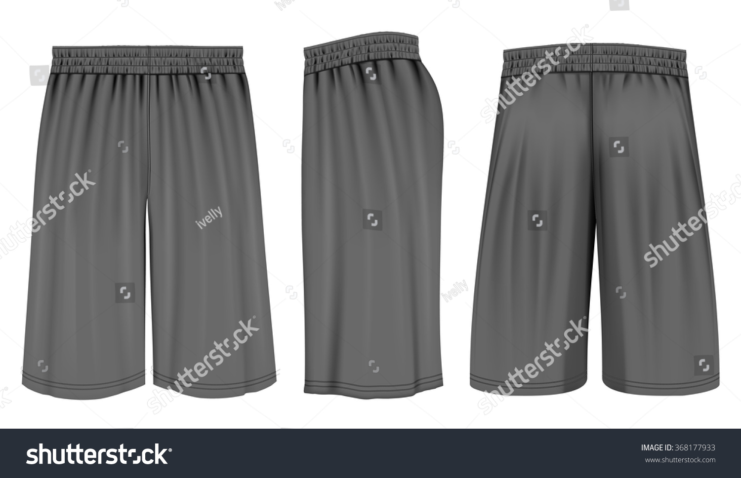 Basketball Shorts Front Back Side Views Stock Vector (Royalty Free ...