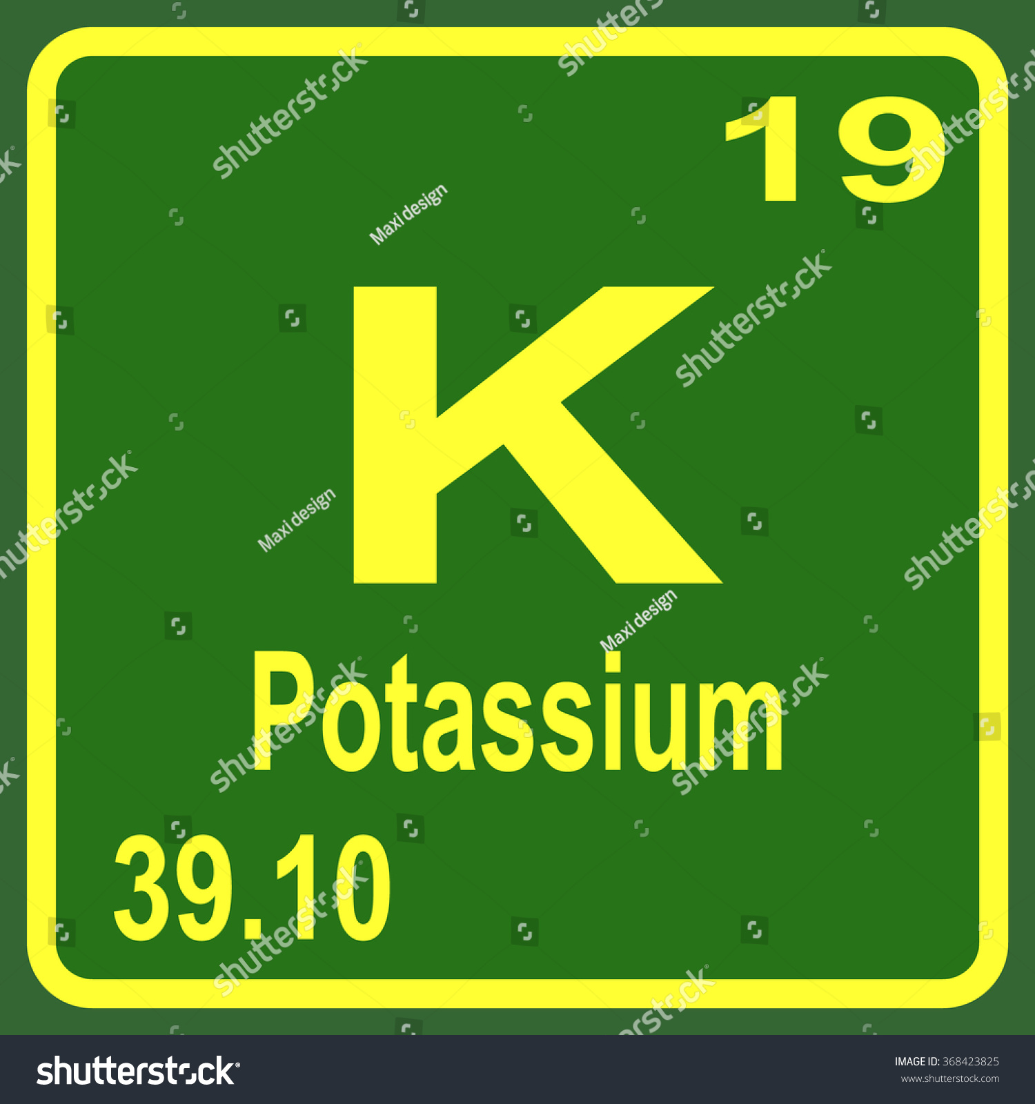 Periodic Table Elements Potassium Stock Vector (Royalty Free) 368423825 ...