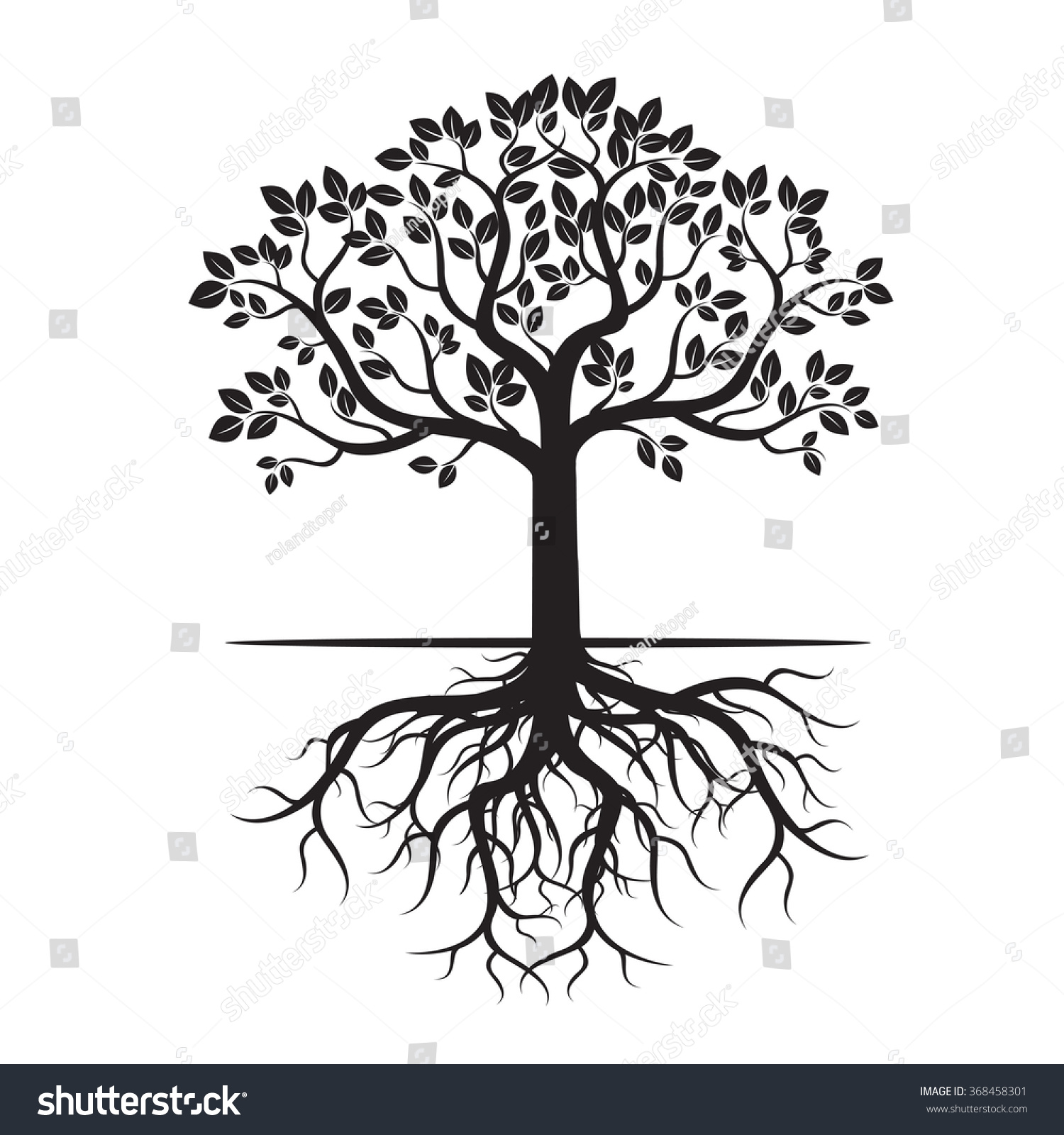 Дерево с корнями векторный клипарт