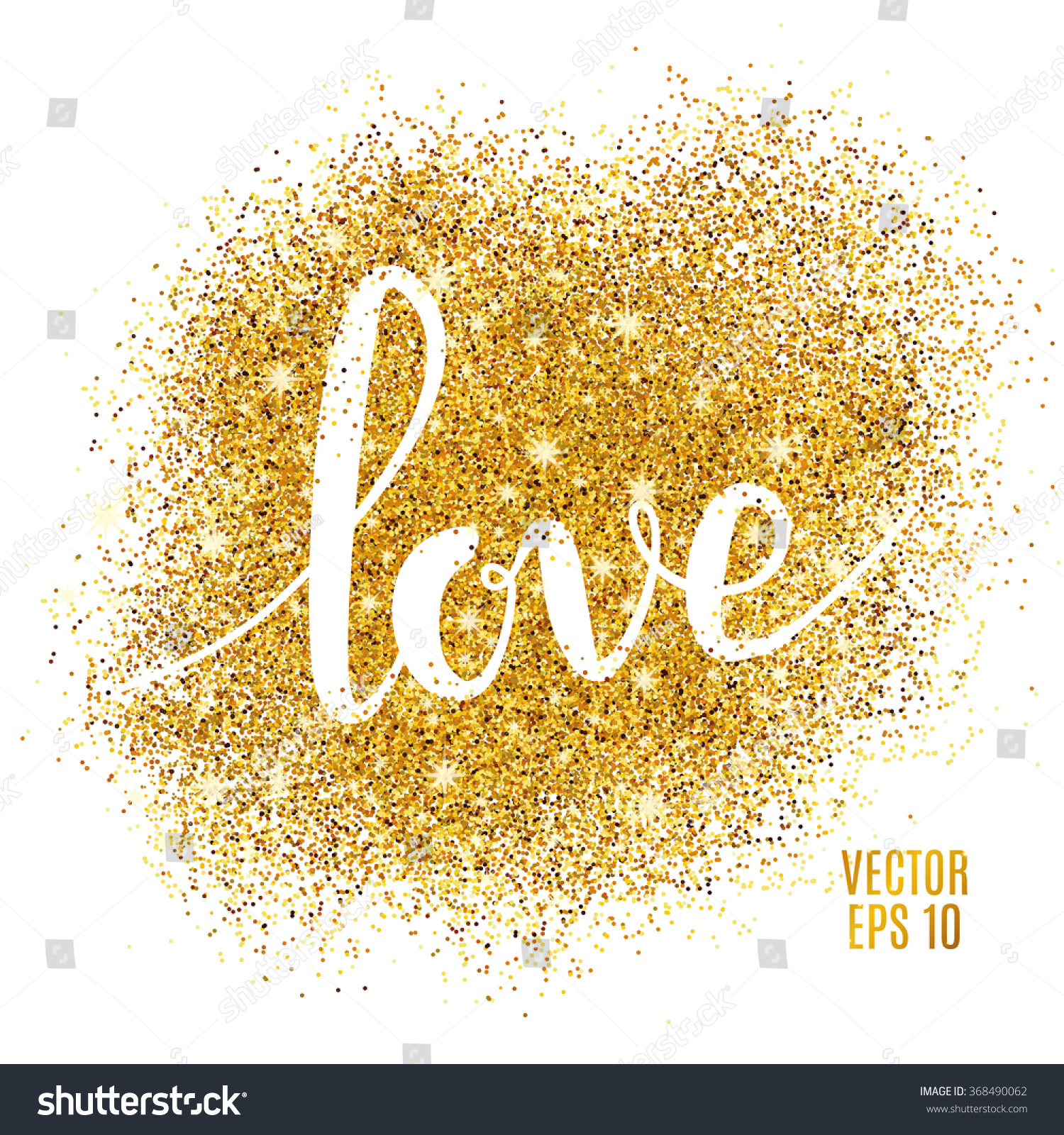 Heart Love Gold Glitter Background Golden Stock Vector (Royalty Free ...