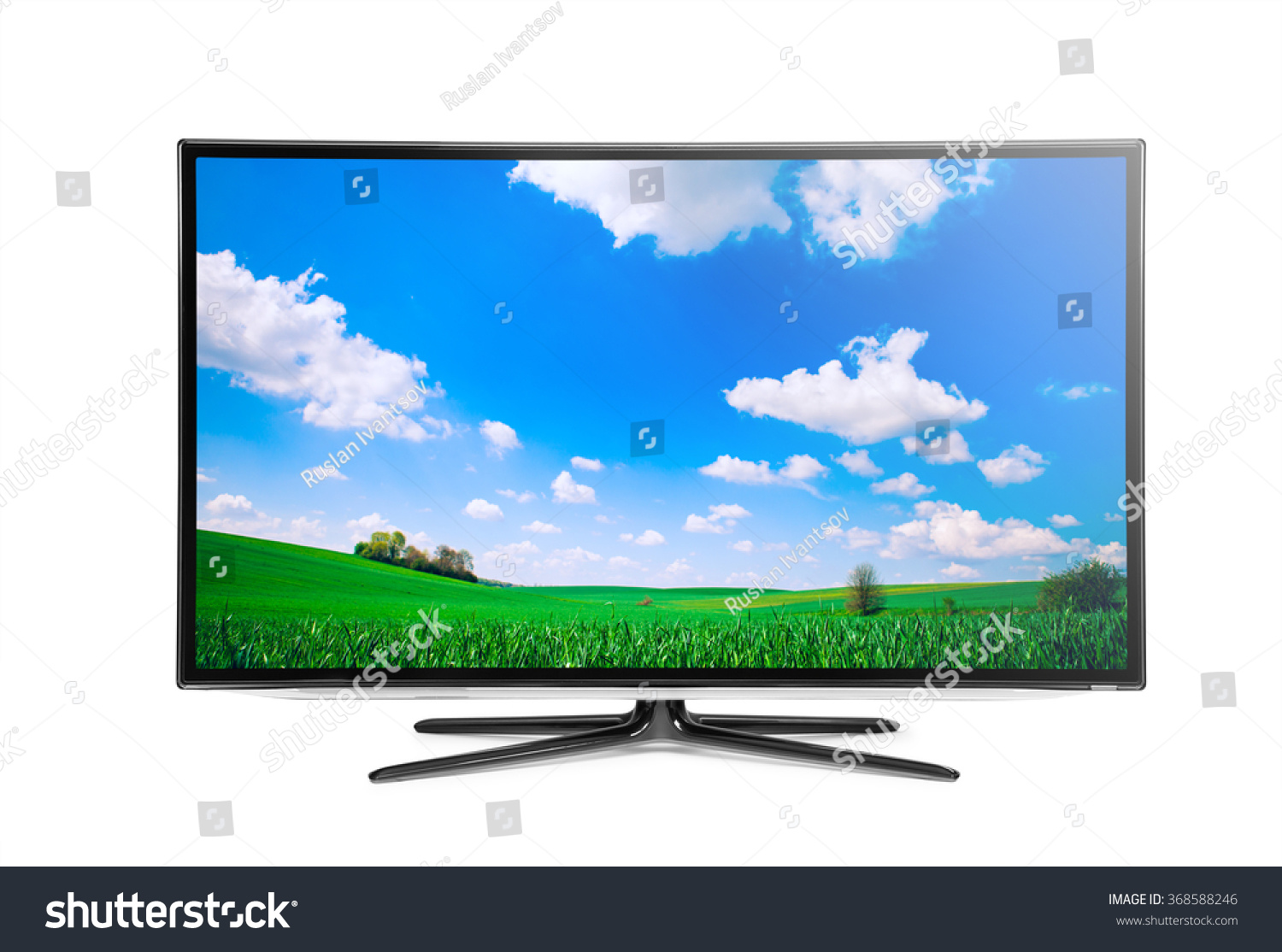 Flat Television On White Backgrounds 4k Stock Photo 368588246