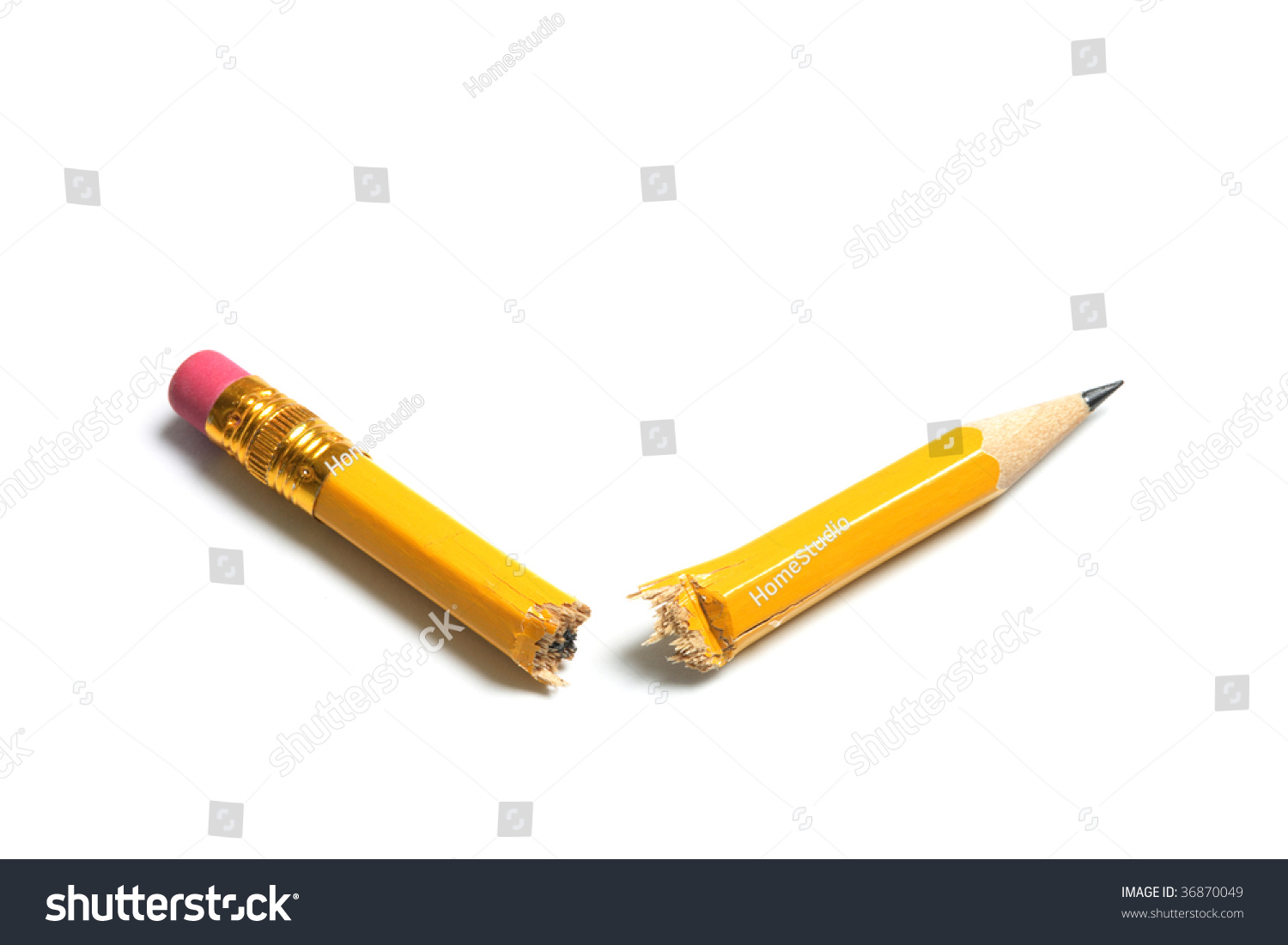 Broken Pencil On Isolated White Background Stock Photo 36870049 ...