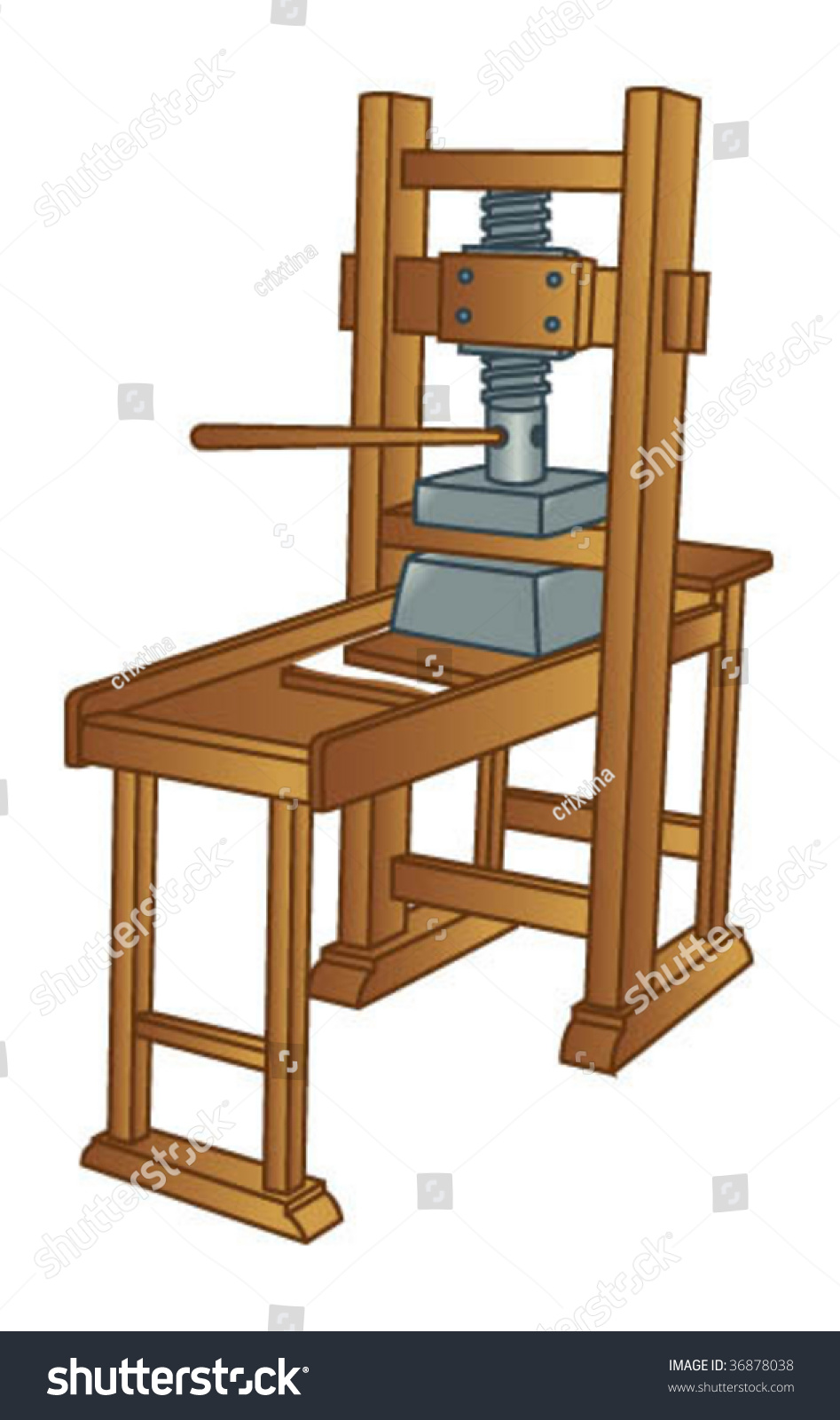 Gutenbergs Printing Press Stok Vektör (Telifsiz) 36878038 Shutterstock