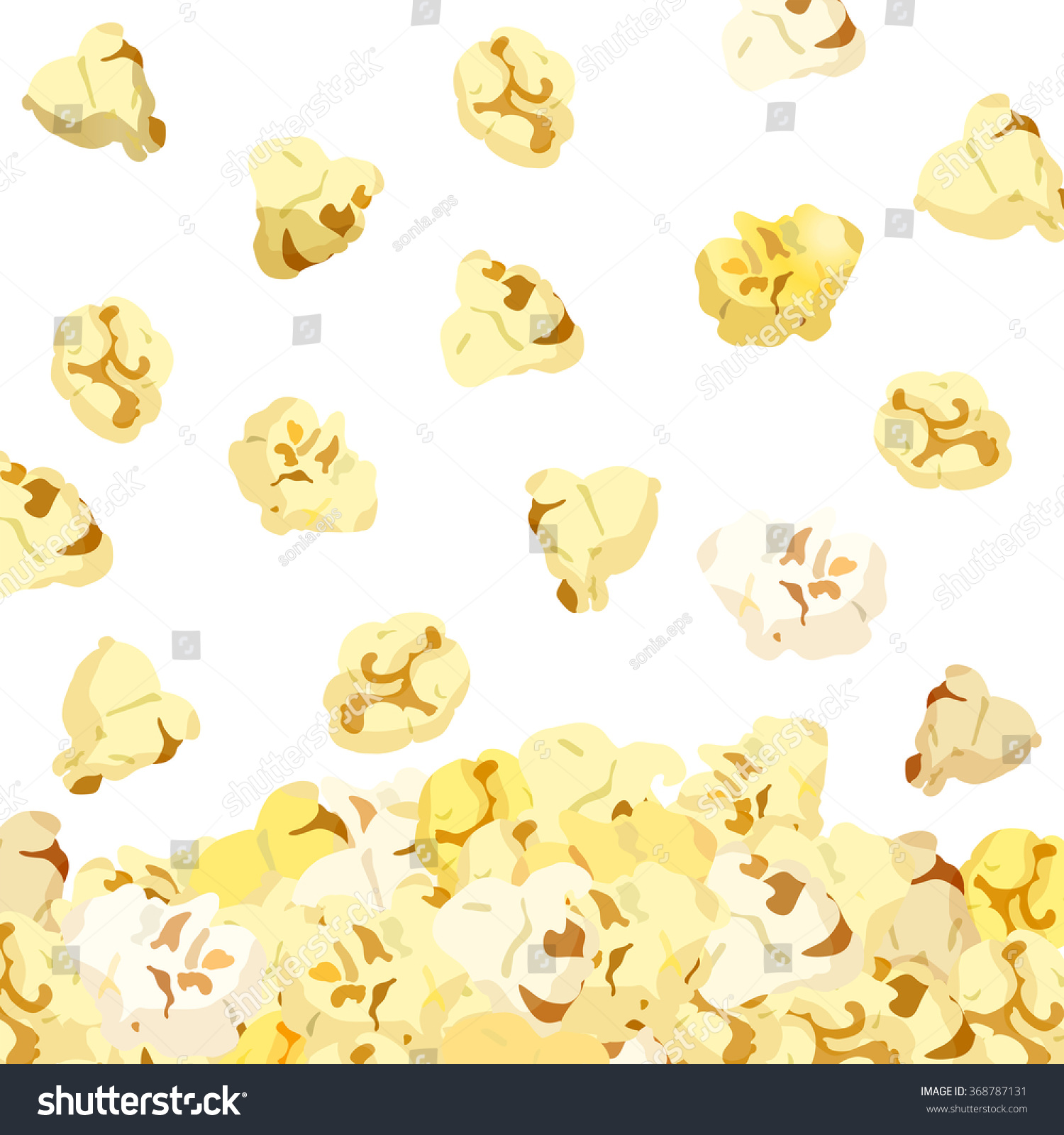 Popcorn Falling Isolated On White Background Stock Vector (royalty Free 