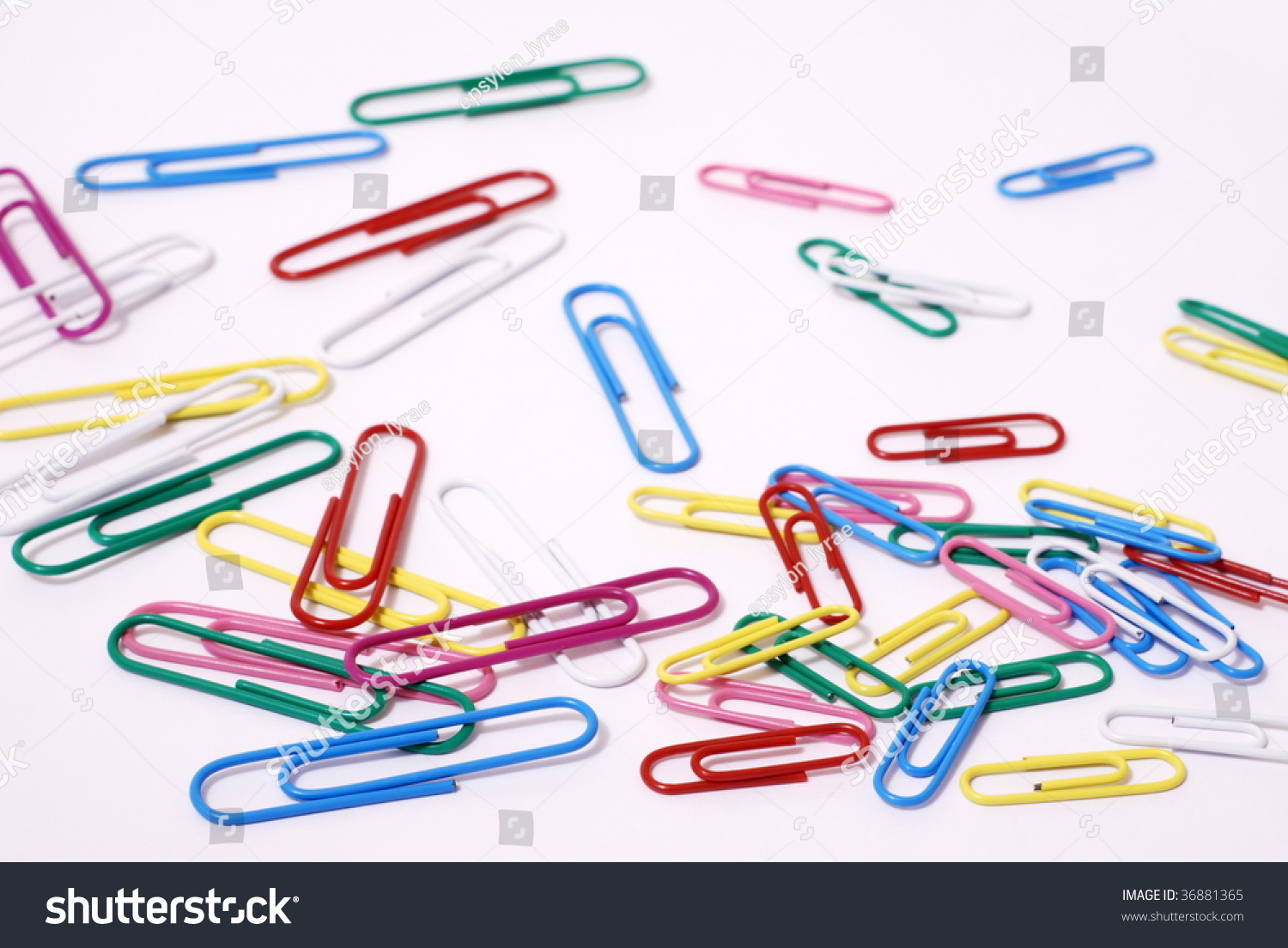 Group Color Paperclips On White Paper Stock Photo 36881365 | Shutterstock