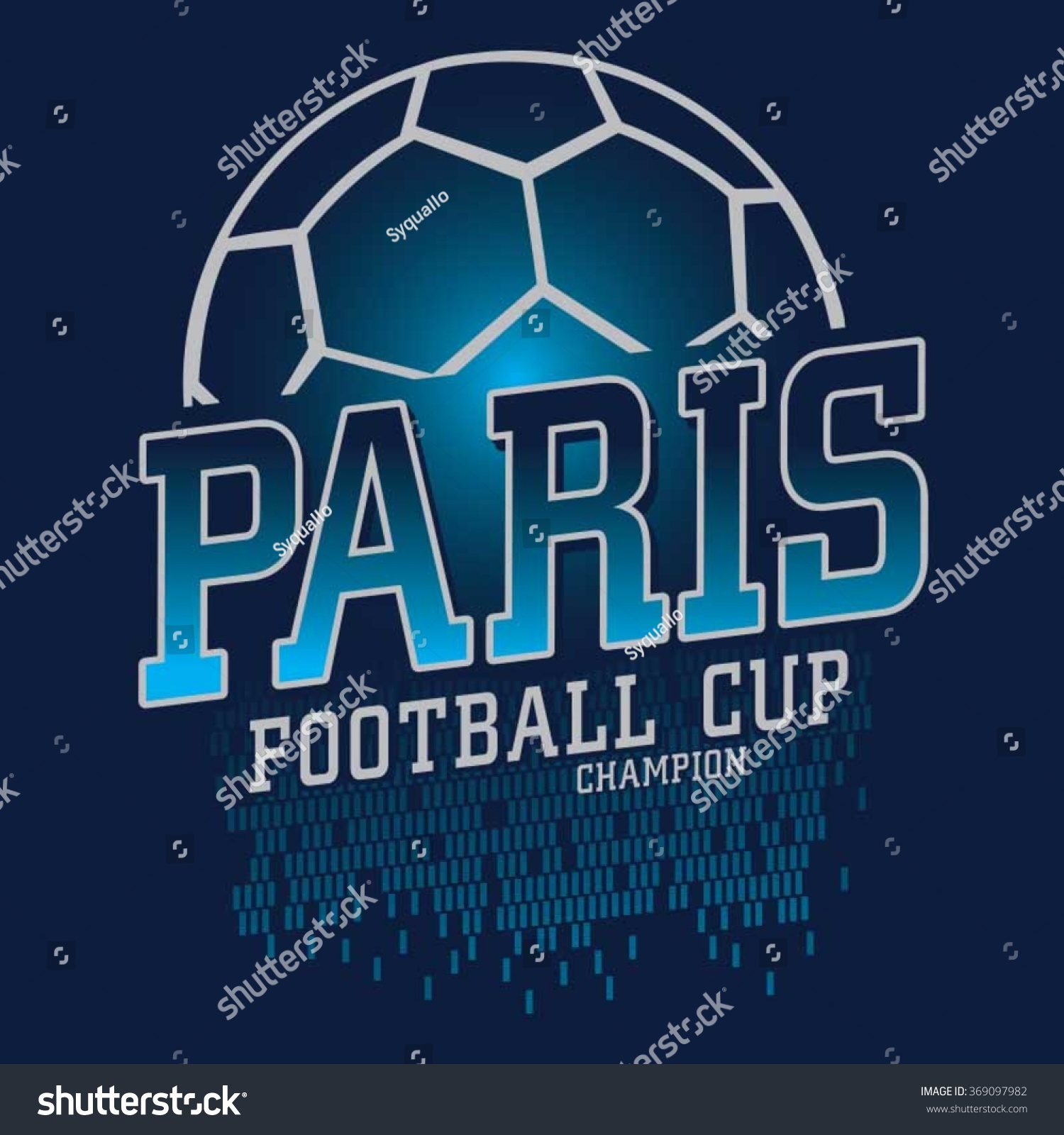 Paris Football Cup Typography Tshirt Graphics Stock Vector (Royalty ...