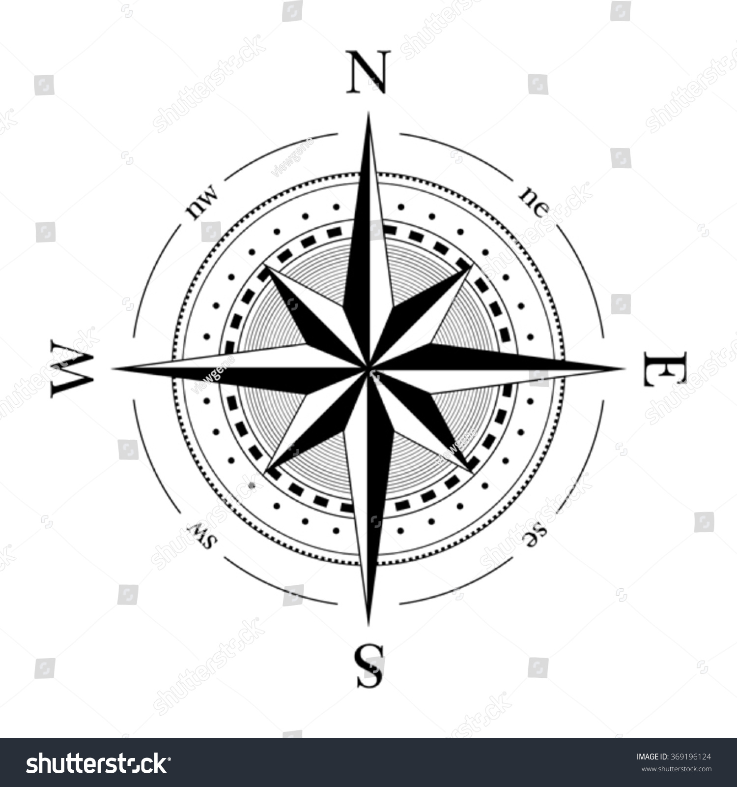 Compass Navigation Dial Highly Detailed Vector Stock Vector (Royalty ...