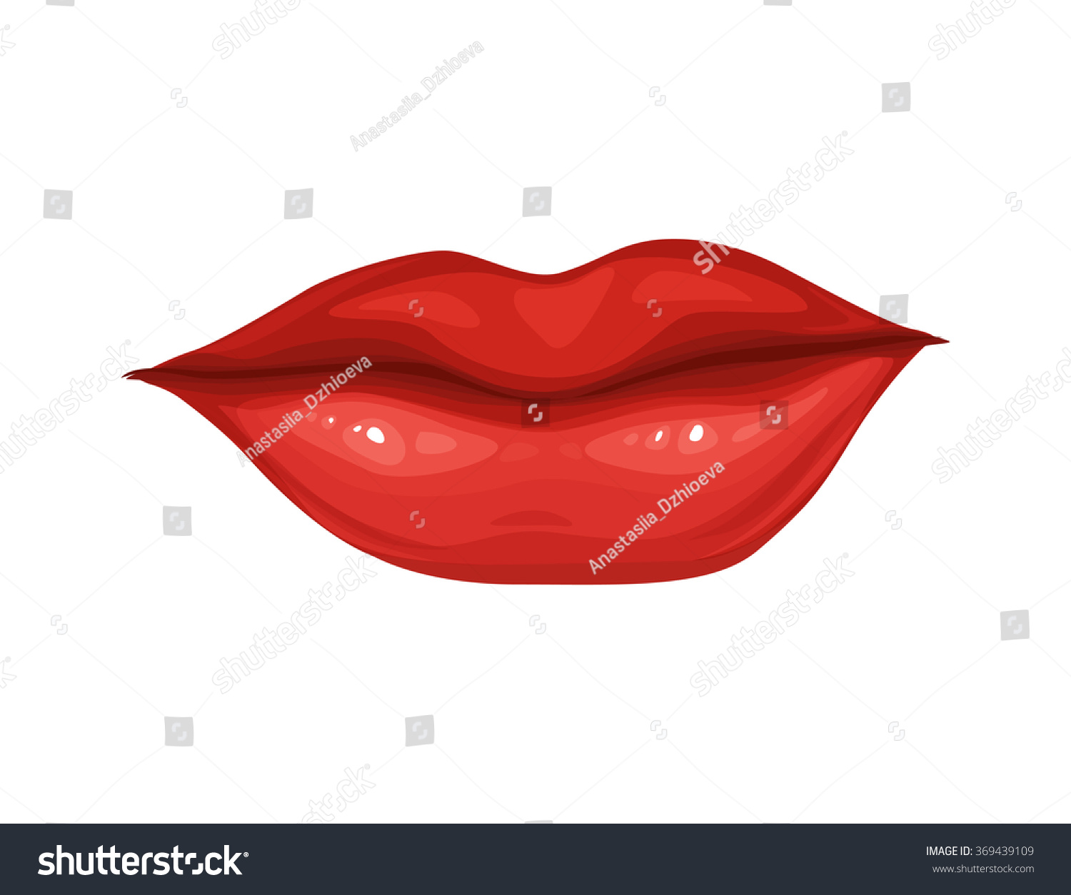 Red Lips Icon Human Body Part Stock Vector (Royalty Free) 369439109 ...