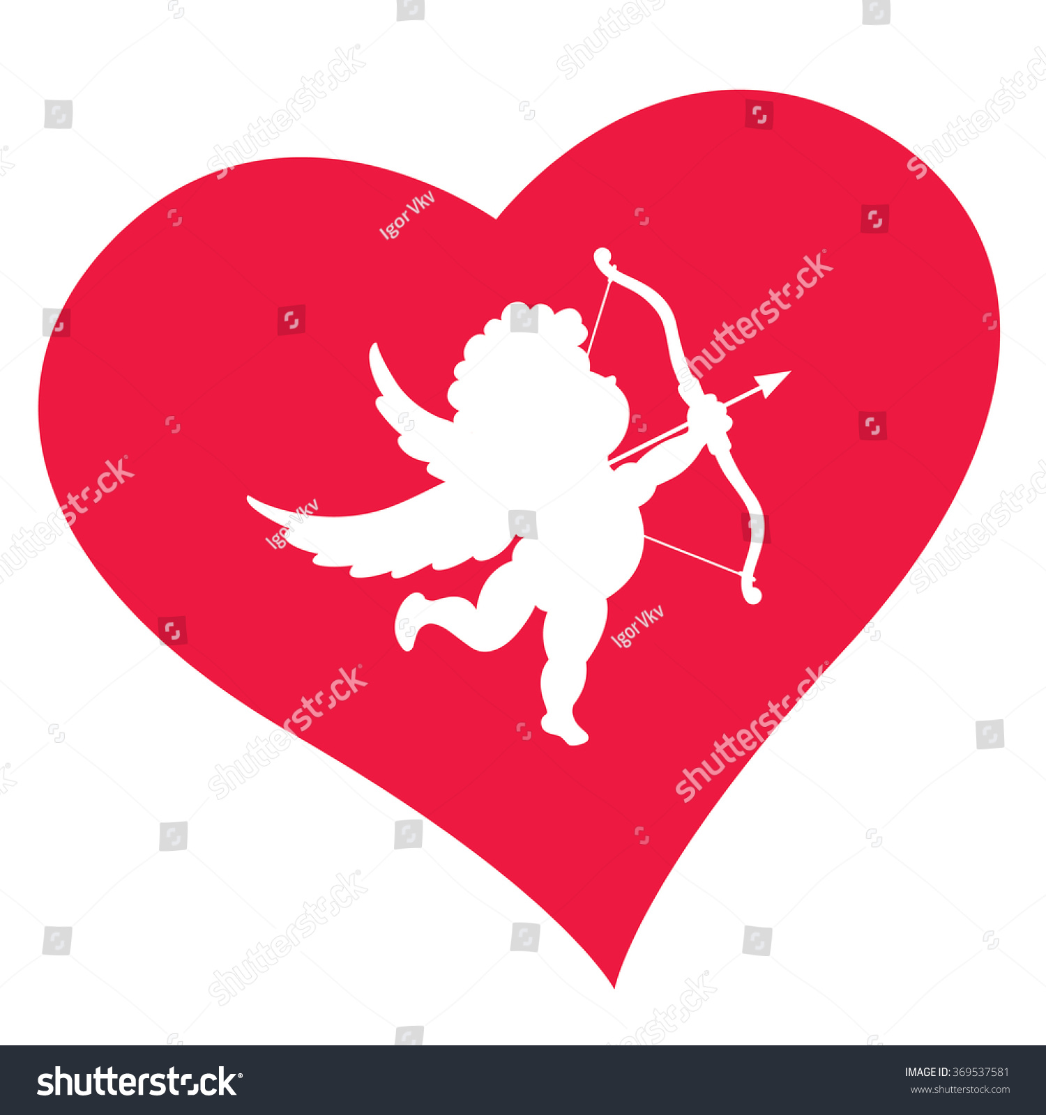 Silhouette Cupid Heart Vector Illustration Stock Vector Royalty Free 369537581 Shutterstock 0757