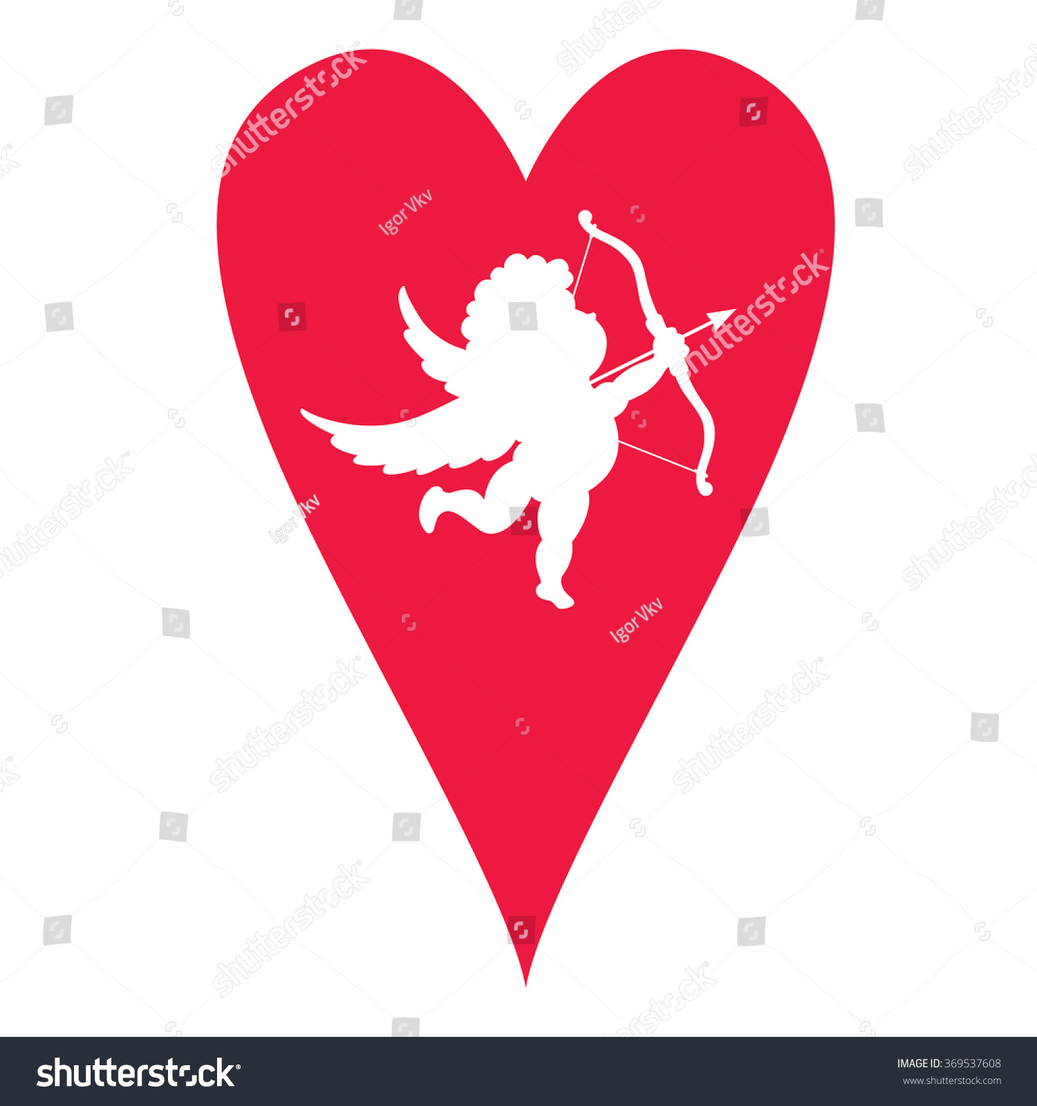 Silhouette Cupid Heart Vector Illustration Stock Vector Royalty Free 369537608 Shutterstock 8803