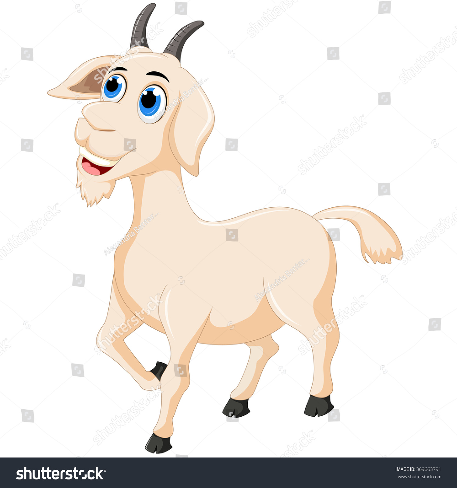 Cute Goat Run Cartoon Stock Vector (Royalty Free) 369663791 | Shutterstock