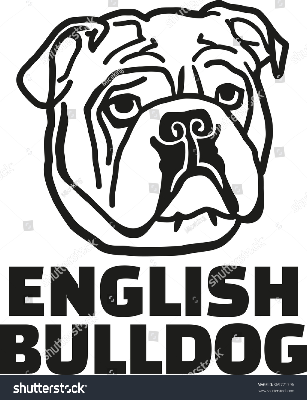 English Bulldog Breed Name Stock Vector (Royalty Free) 369721796 ...