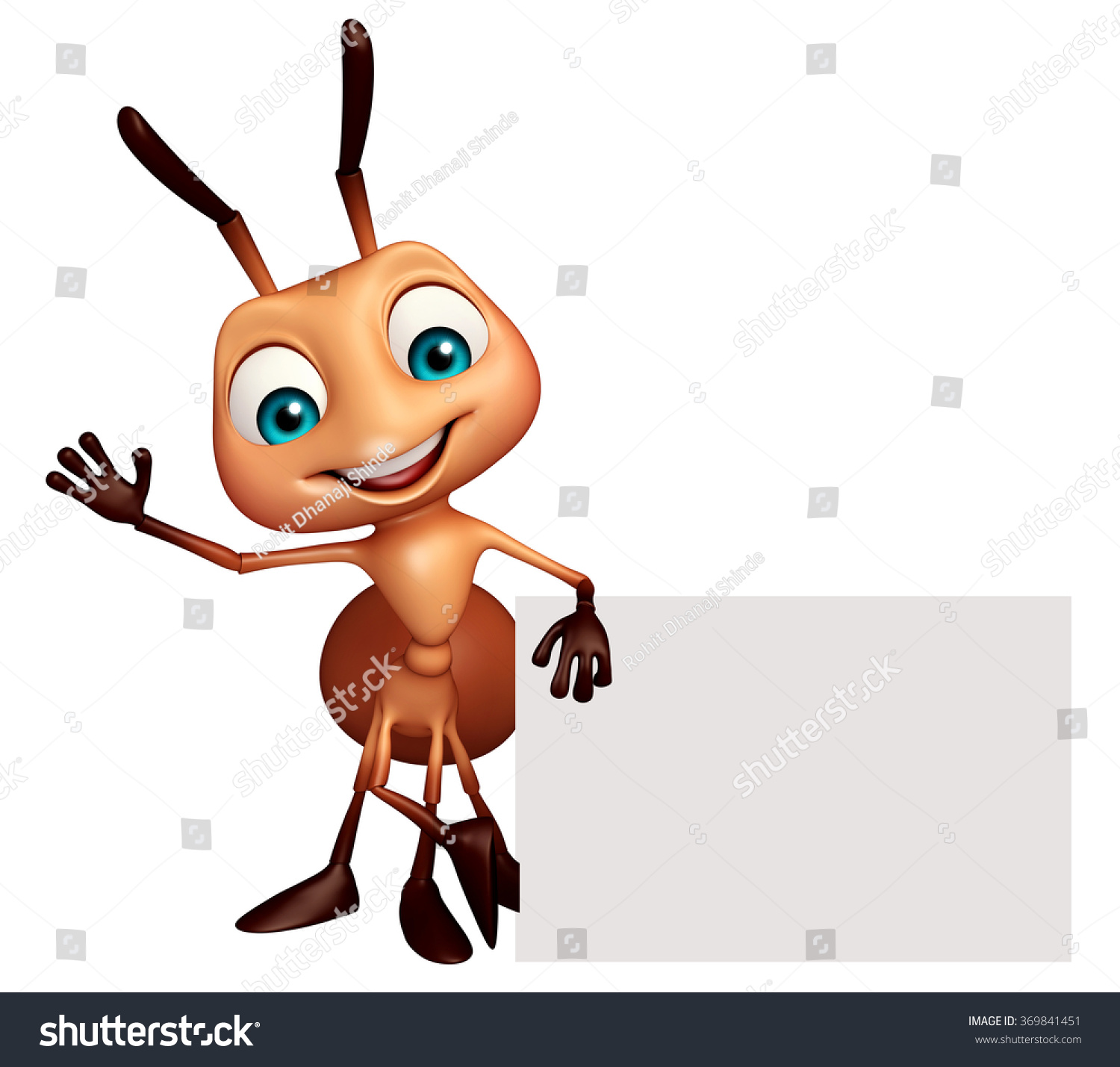 3d Rendered Illustration Ant Cartoon Character Stock Illustration 