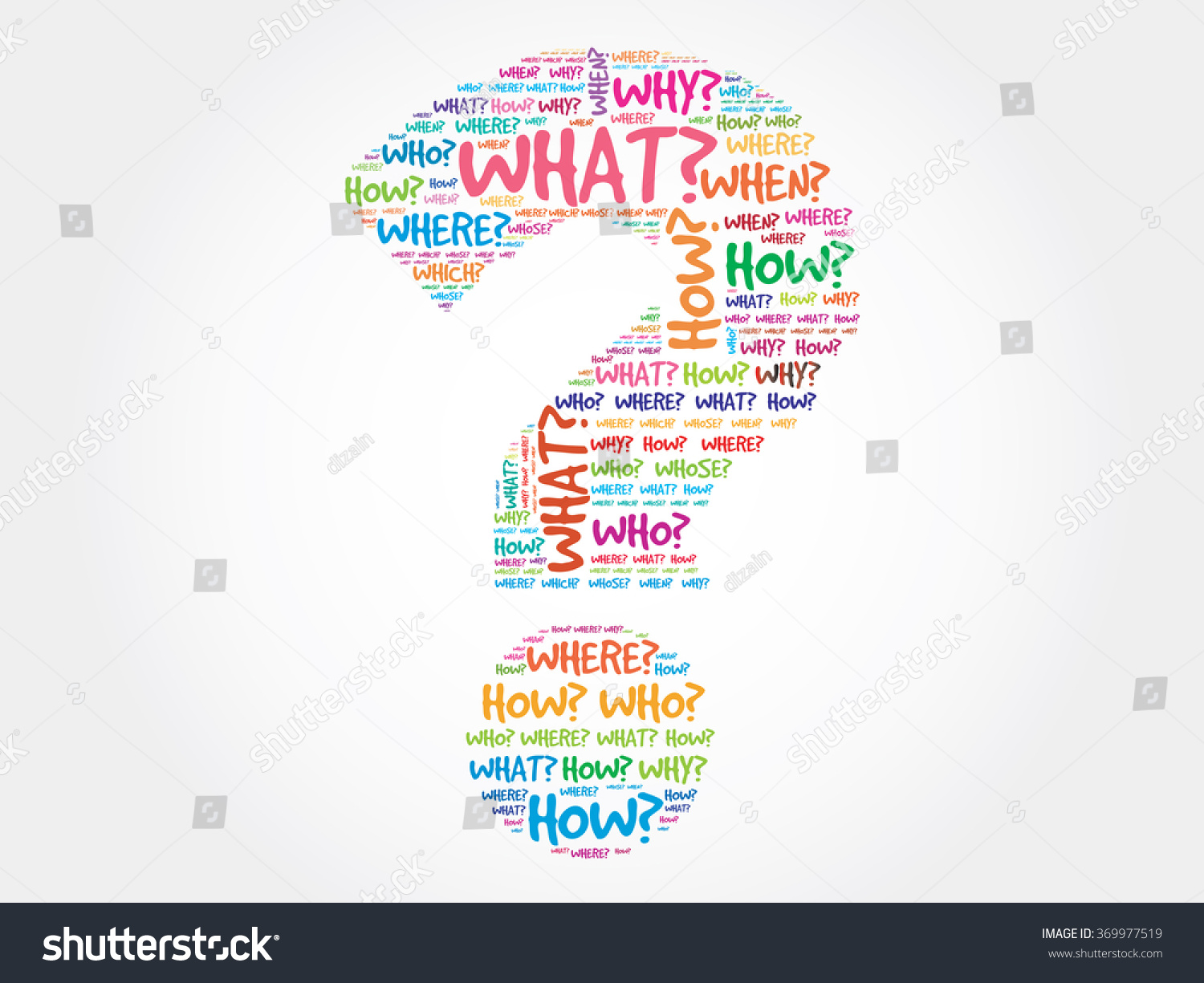 Question Mark Question Words Cloud Concept Stock Illustration 369977519 ...