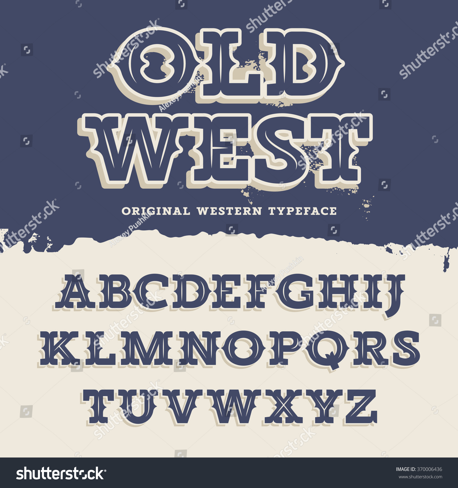 Old West Typeface Retro Alphabet Western Stock Vector (Royalty Free ...