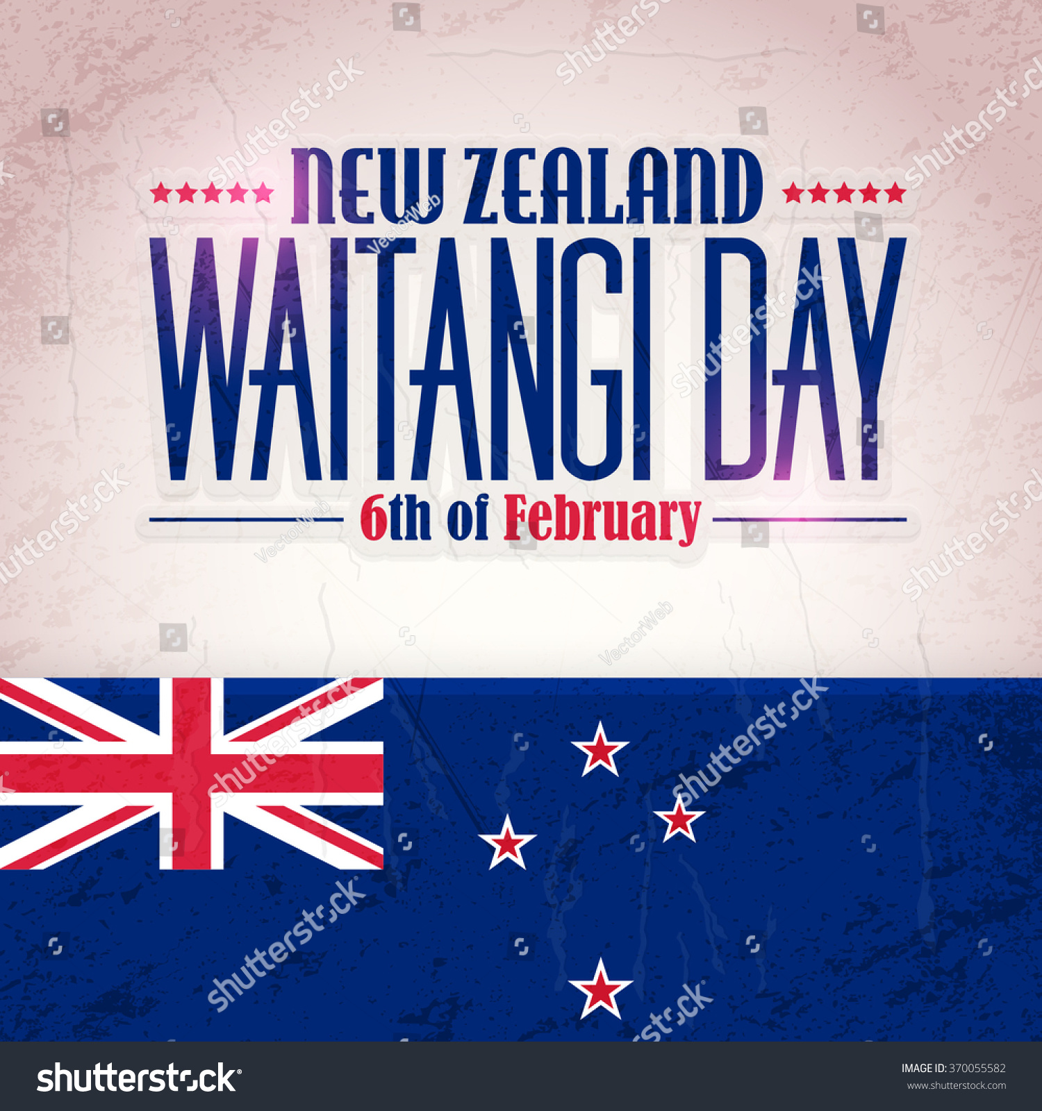 Waitangi Day New Zealand National Greeting Stock Vector (Royalty Free ...