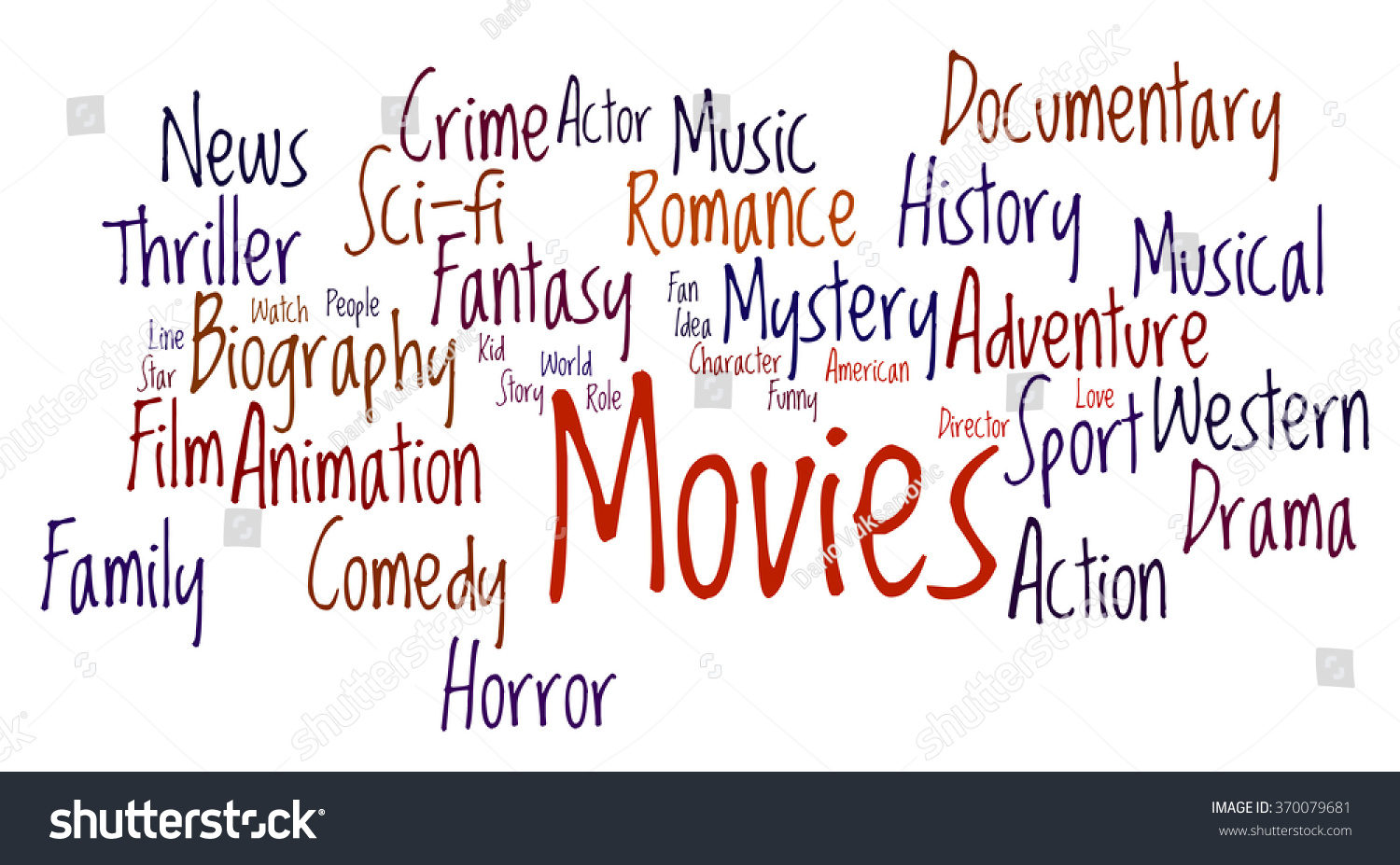 Movies Word Cloud Movies Typography Background Stock Illustration ...