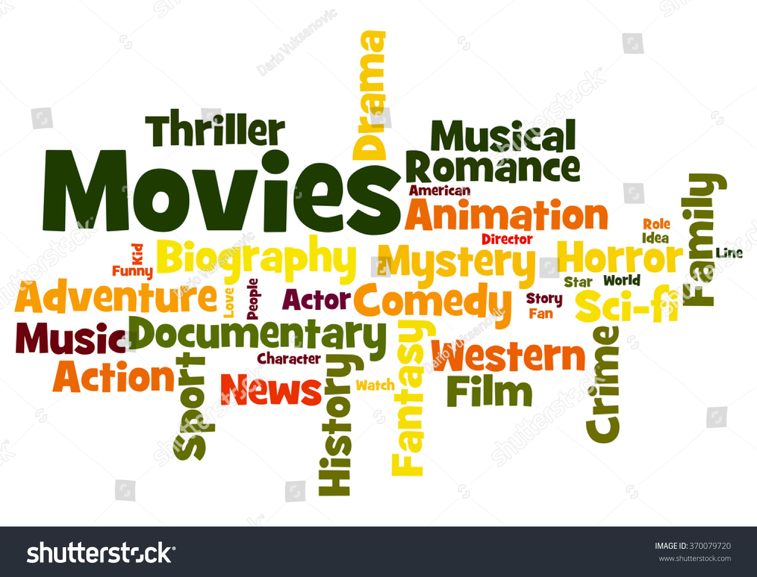 Movies Word Cloud Movies Typography Background Stock Illustration ...