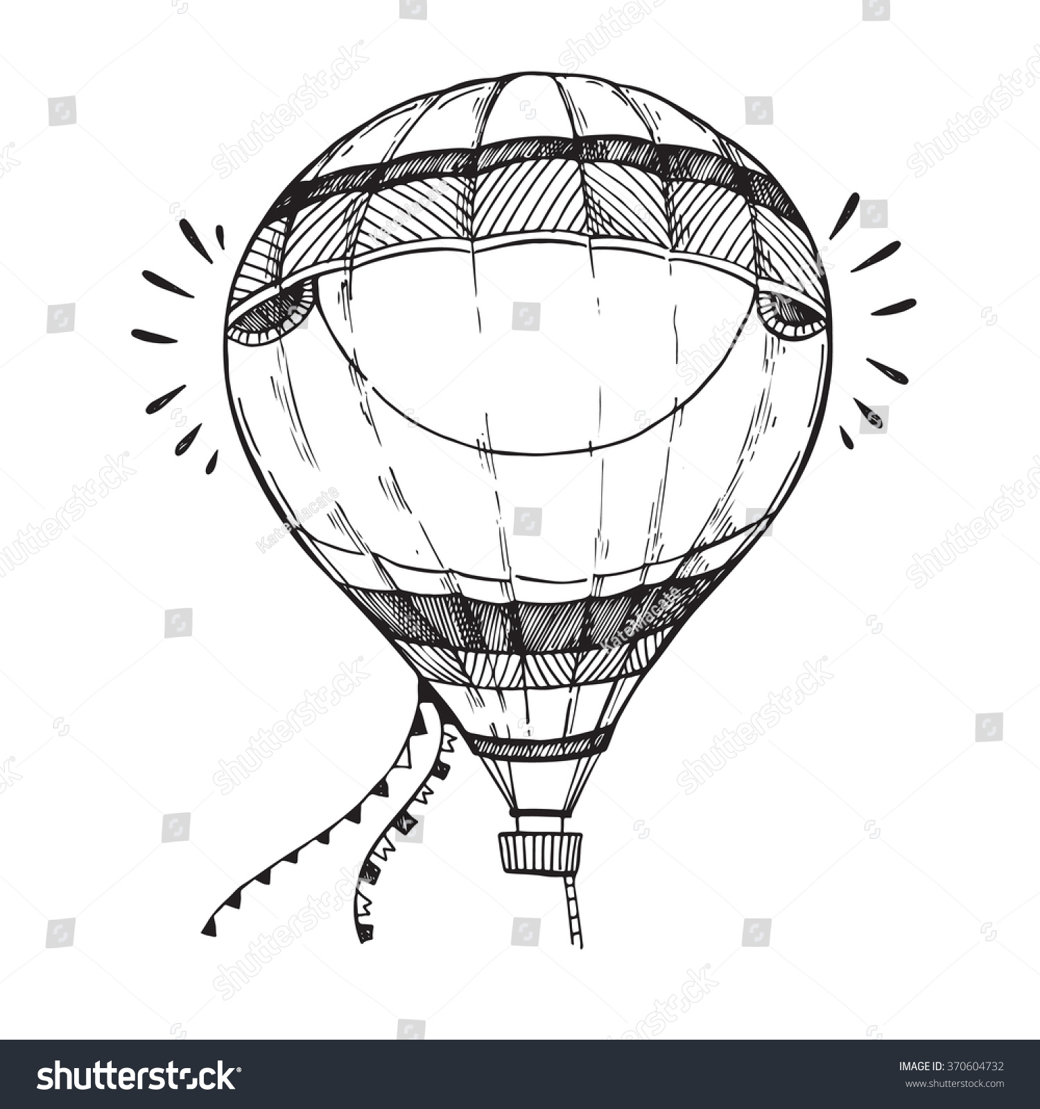 Hand Drawn Vector Illustration Hot Air Stock Vector (Royalty Free ...