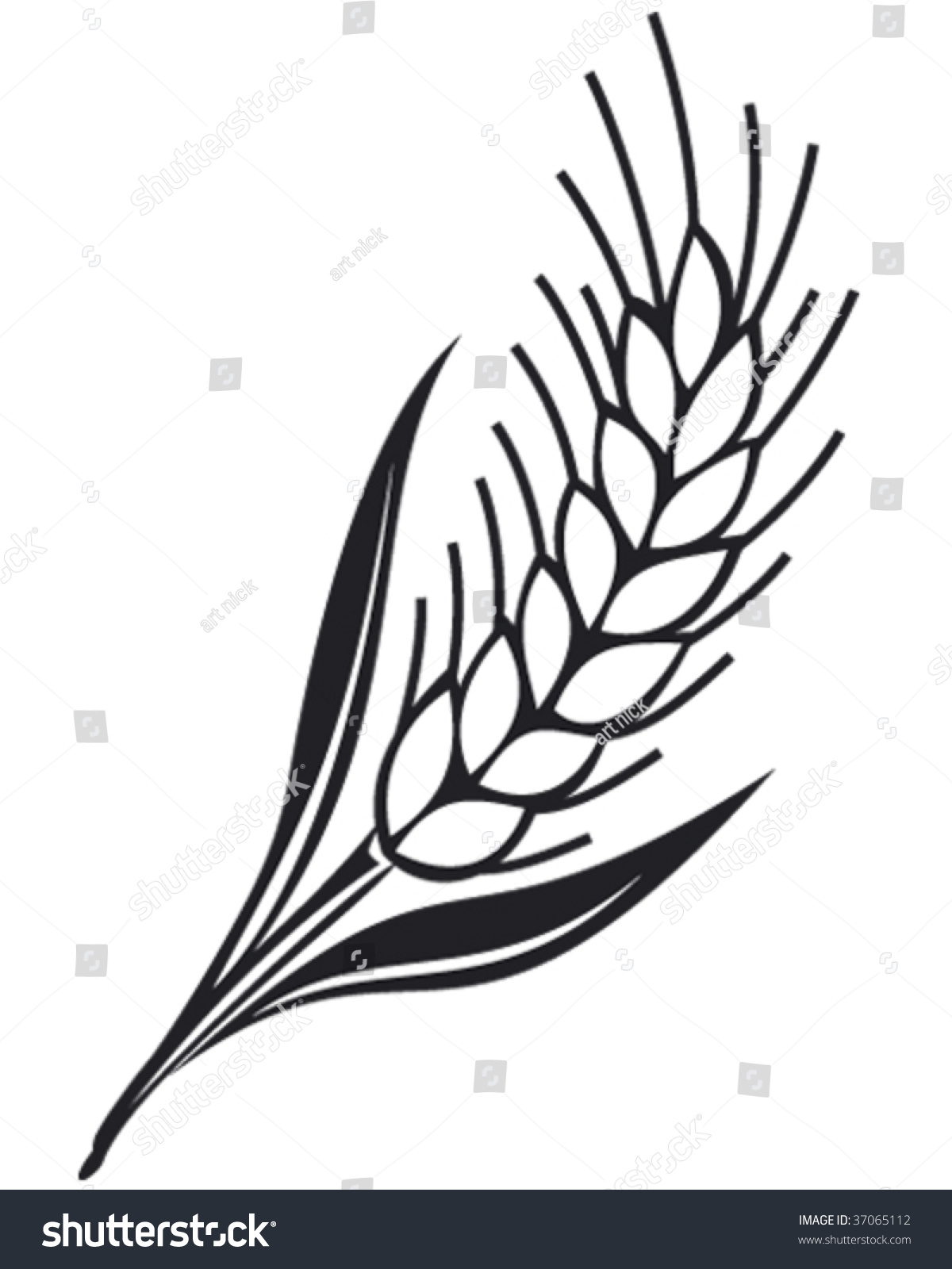Трафарет колосок пшеницы