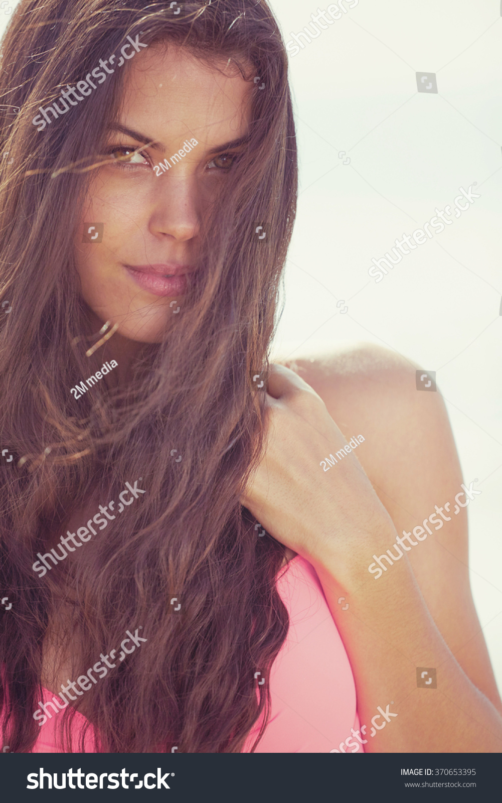 Portrait Happy Sexy Girl Pink Bikini Foto De Stock 370653395 Shutterstock 4873