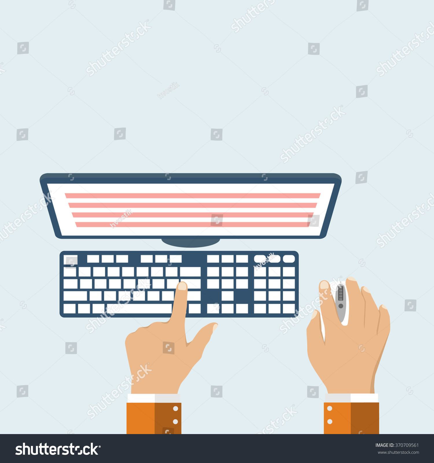 Руки на клавиатуре иллюстрация