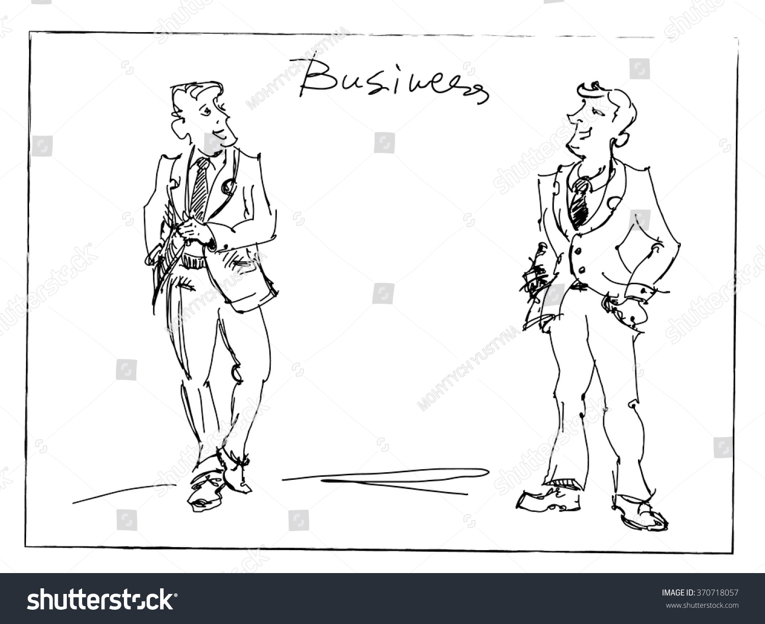 Sketch Businessmen On Two Sides Stock Vector (Royalty Free) 370718057 ...