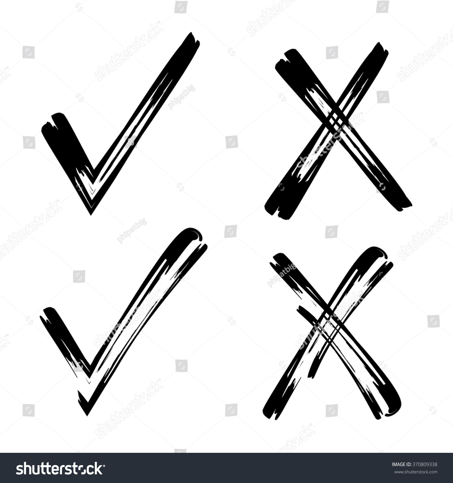 Check Marks Wrong Marks Hand Drawn Stock Vector (Royalty Free ...