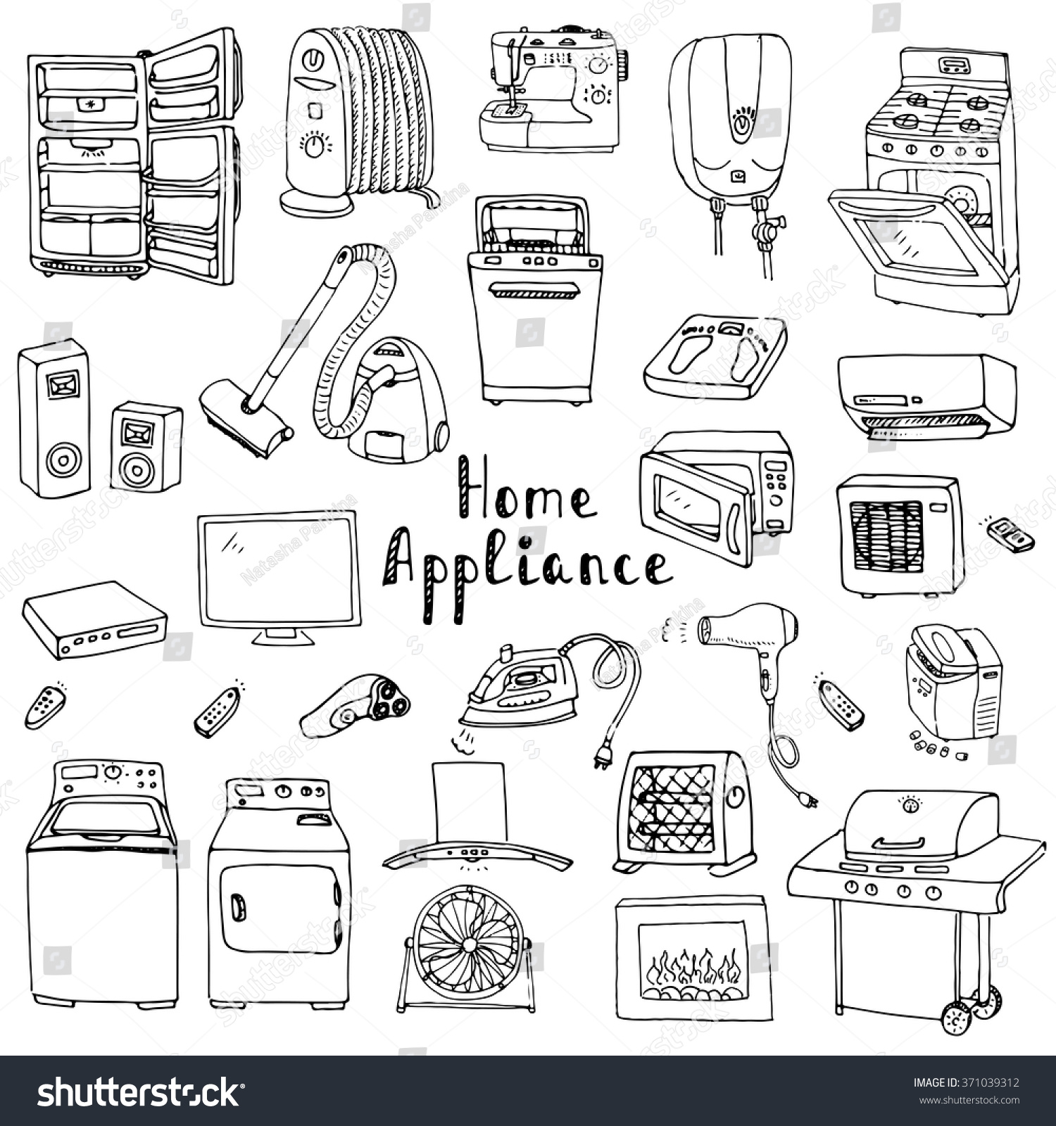 Hand Drawn Doodle Home Appliance Vector Stock Vector Royalty Free Shutterstock