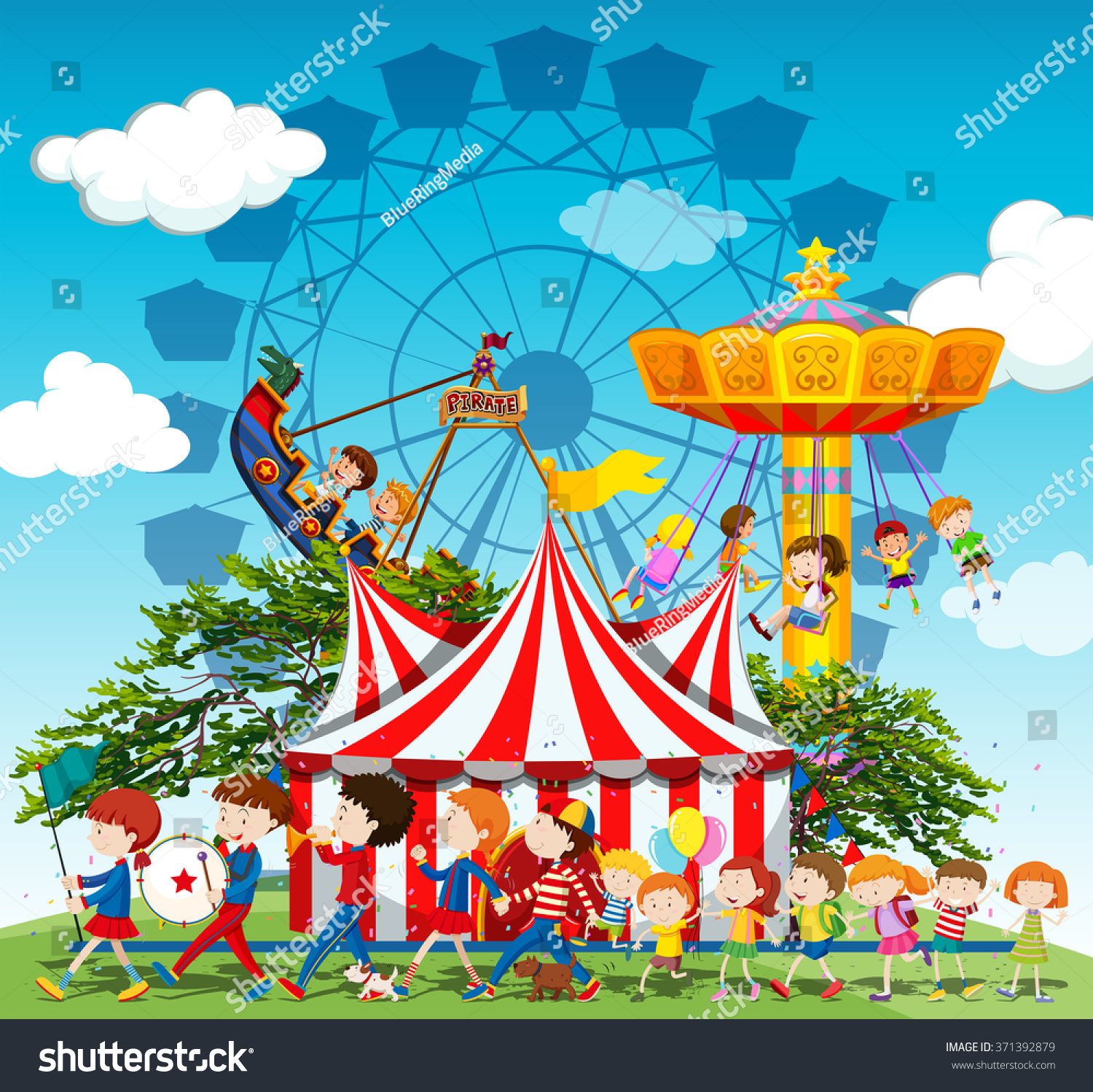 Band Marching Parade Circus Illustration Stock Vector (Royalty Free ...