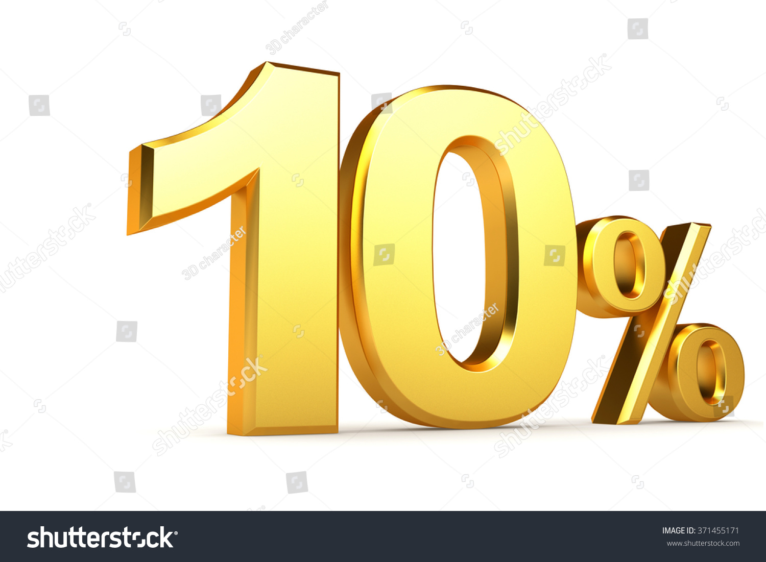 Golden Percentage On White Background Stock Illustration 371455171 ...