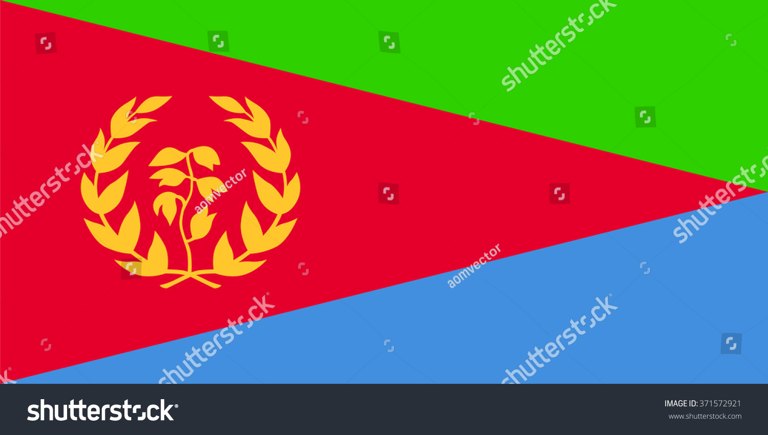 Standard Proportions Color Eritrea Flag Stock Vector Royalty Free   Stock Vector Standard Proportions And Color For Eritrea Flag 371572921 