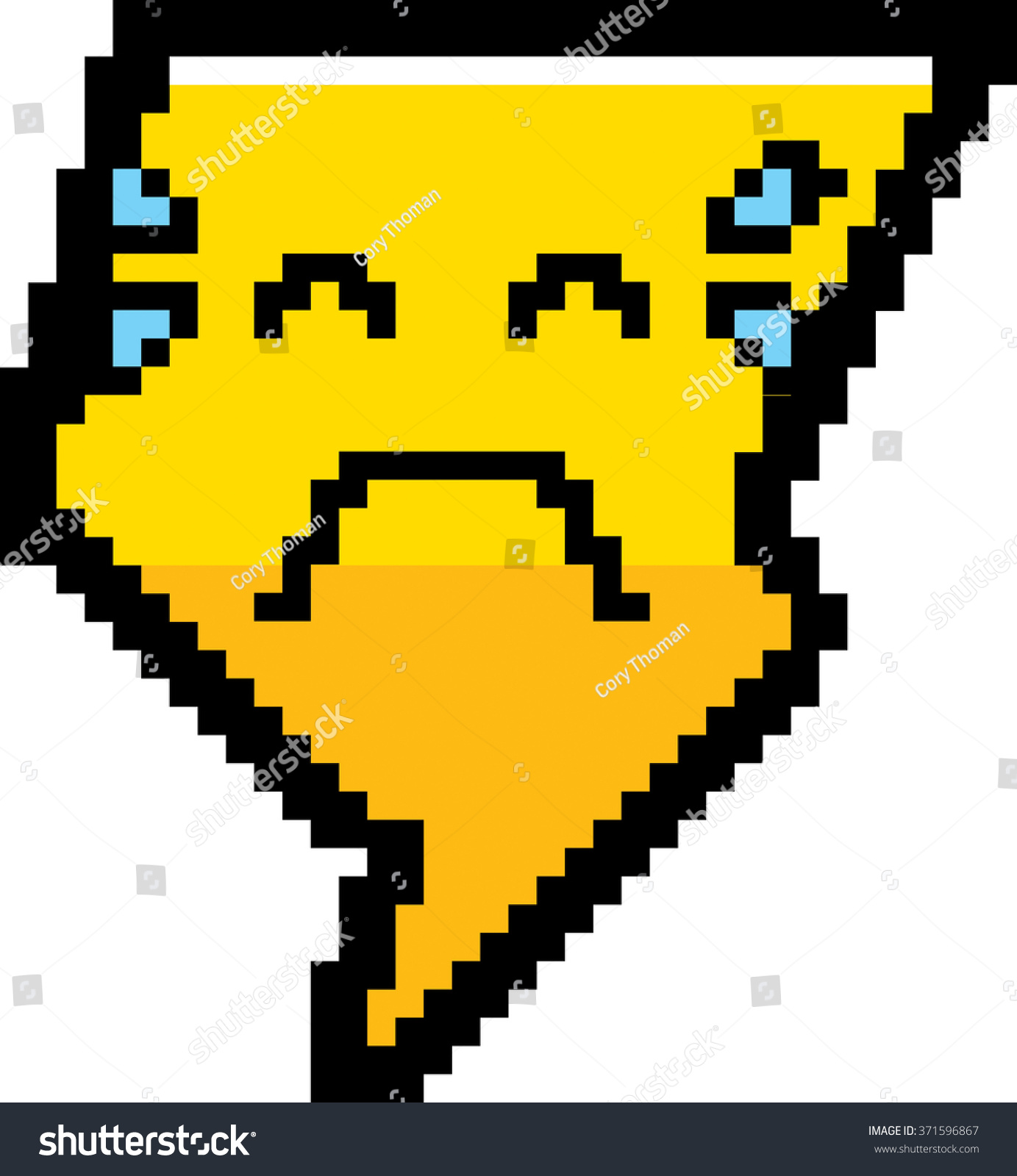 Illustration Lightning Bolt Crying 8bit Cartoon Stock Vector (Royalty ...