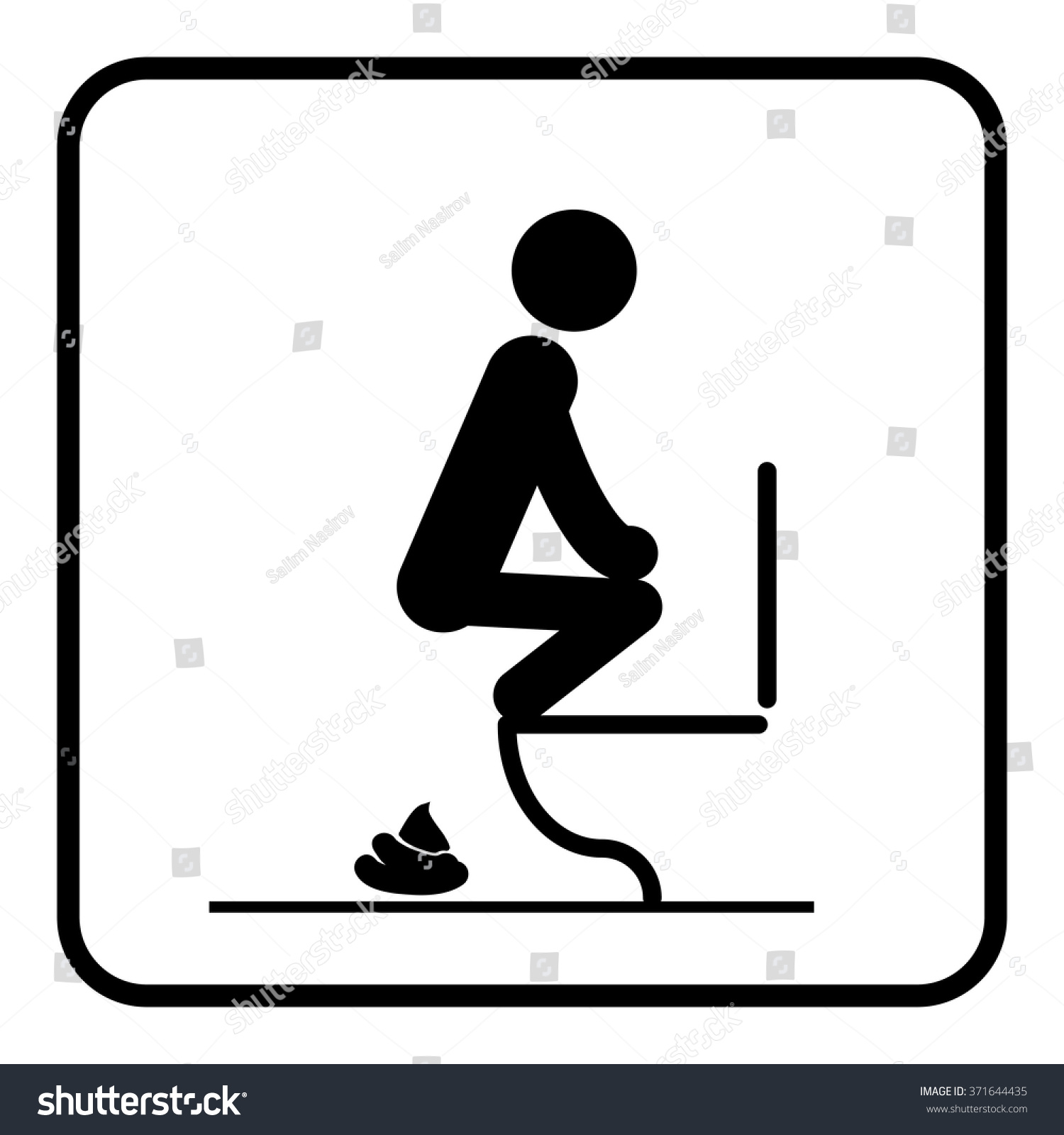 Toilet Rules Stickers Set Stock Vector (Royalty Free) 371644435 ...