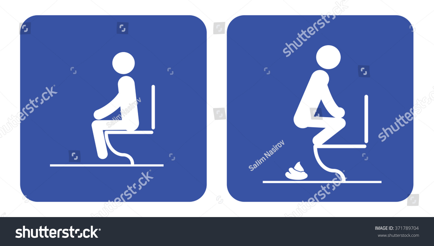 Toilet Rules Stickers Set Stock Vector (Royalty Free) 371789704 ...