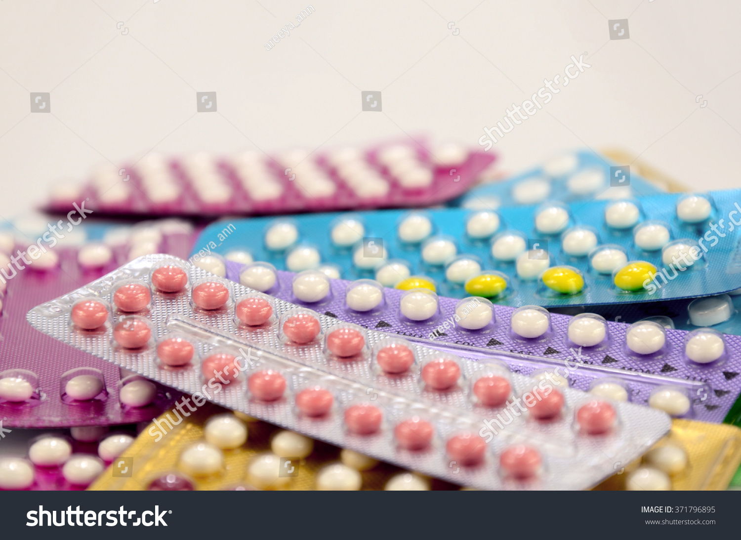 Colorful Strips Oral Contraceptive Pill Stock Photo 371796895 ...