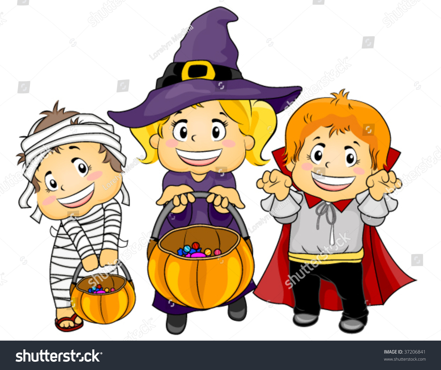 Children Halloween Costumes Vector Stock Vector (Royalty Free) 37206841 ...