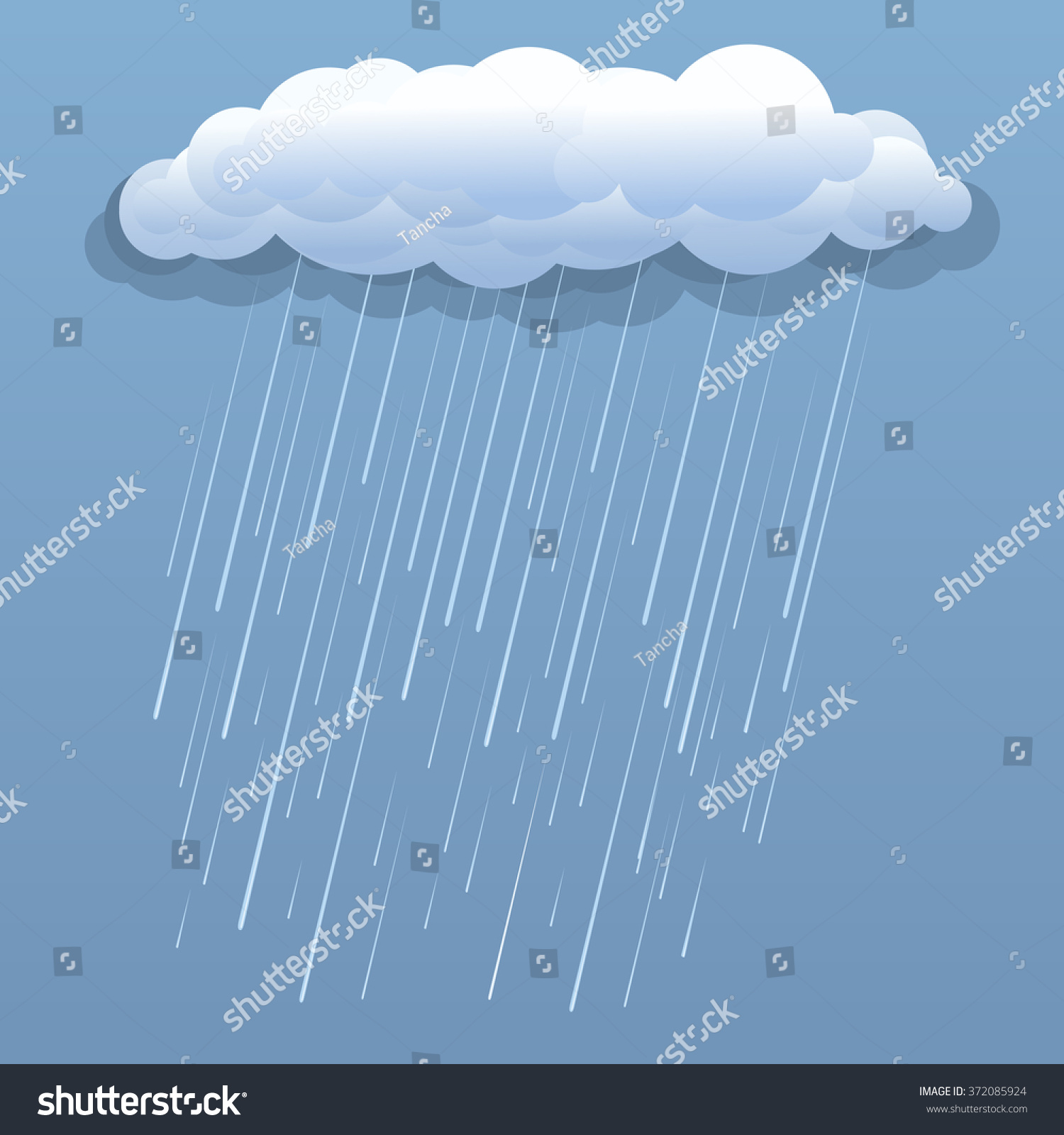 Rain Cloud Vector Blue Illustration Isolated Stock Vector (Royalty Free ...